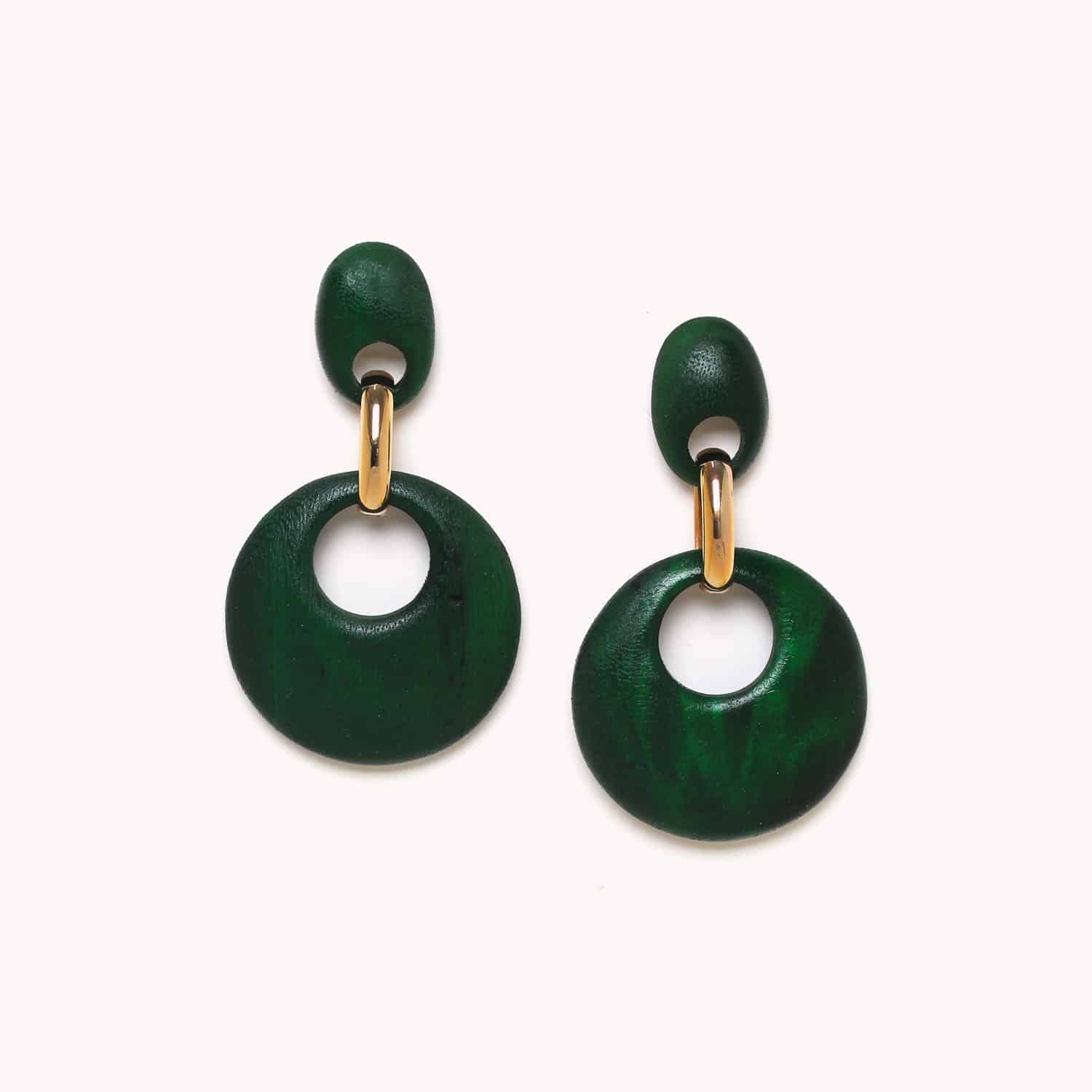 Boucles d'oreilles Nature Bijoux Kaffe en tamarinier vert 12--79520