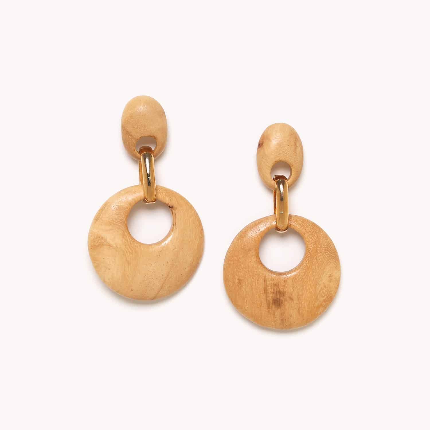 Boucles d'oreilles Kaffe bois laiton 12--79521 Nature Bijoux