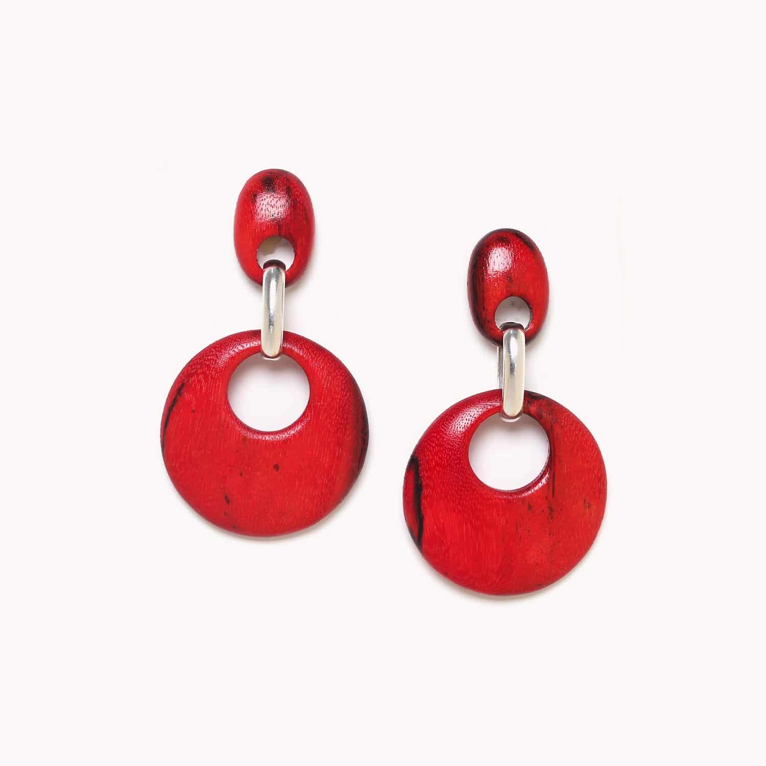 Boucles d'oreille Kaffe bois tamarinier laiton sku 12--79525 Nature Bijoux