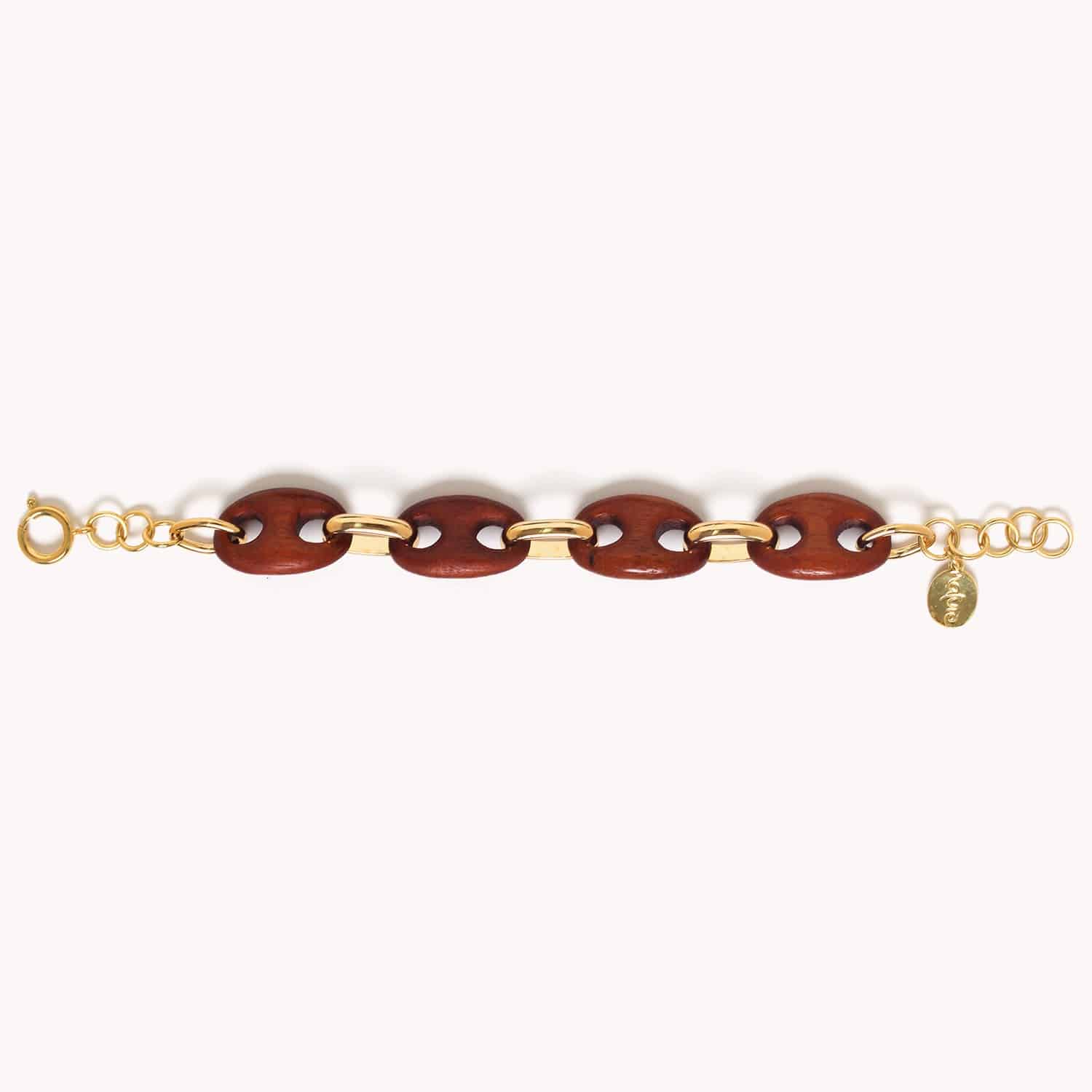 Détail bois tamarinier chaine café 13--43356 Nature Bijoux