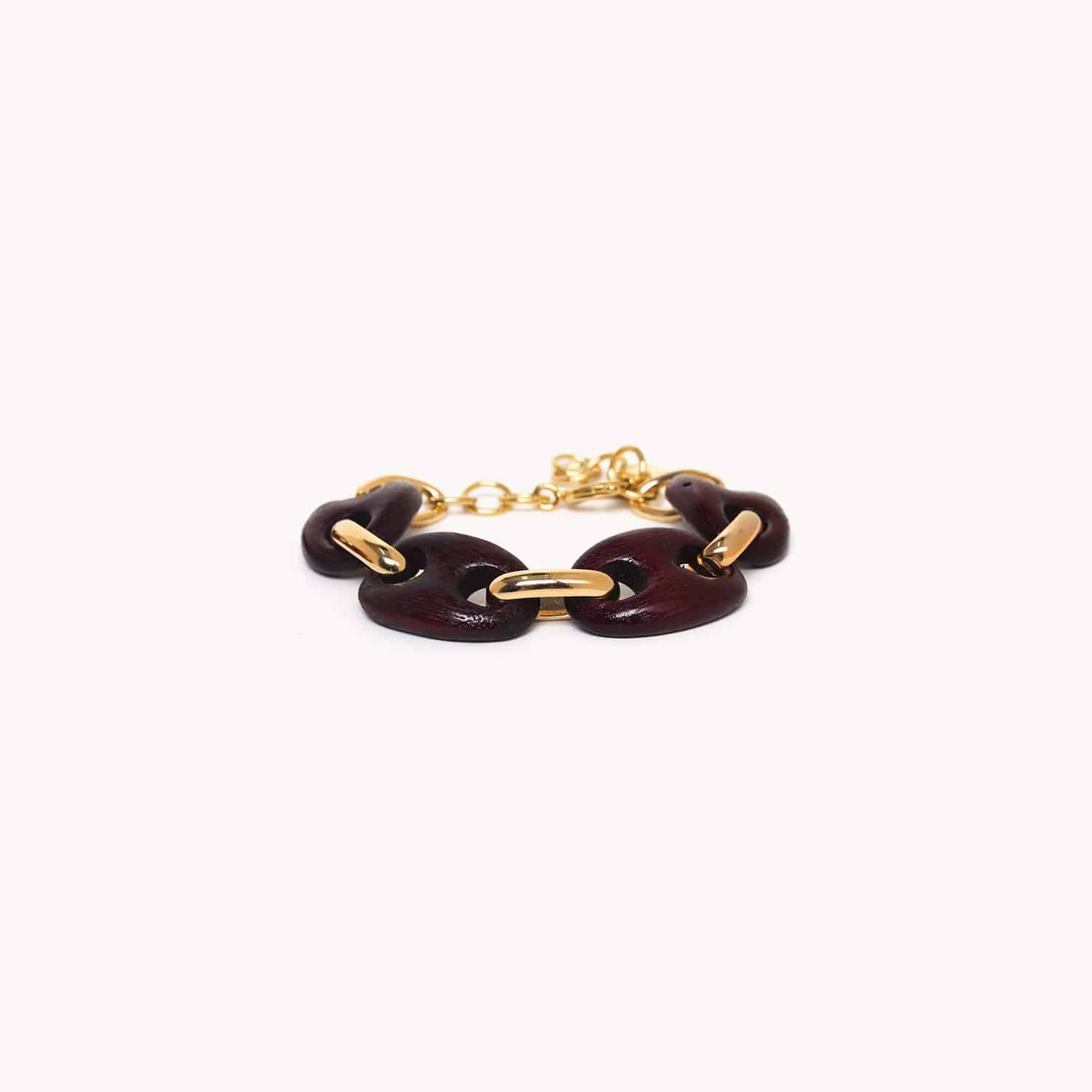 Bracelet Nature Bijoux Kaffe bois laiton 13--43357