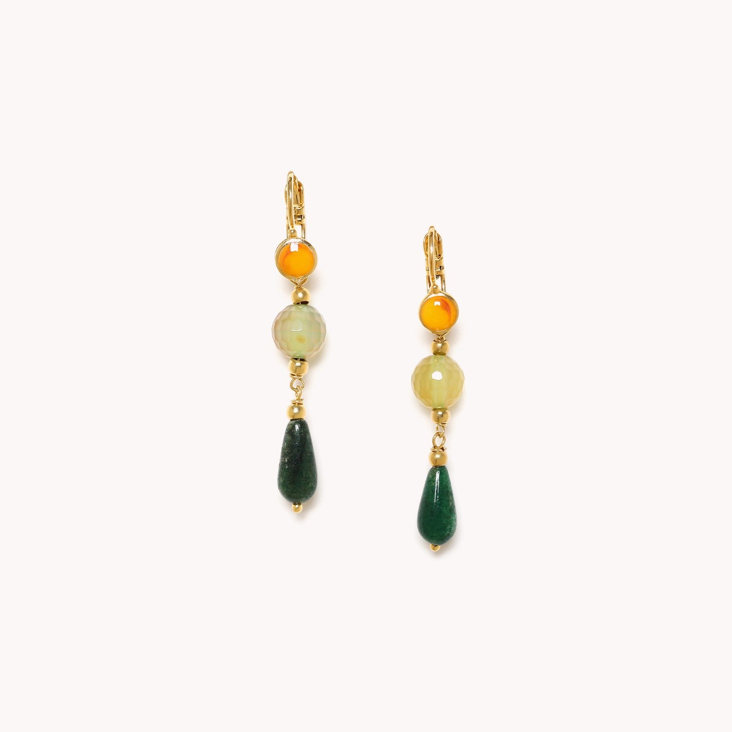Boucles d'oreilles Agata Verde agate jade 12CP79067 Nature Bijoux