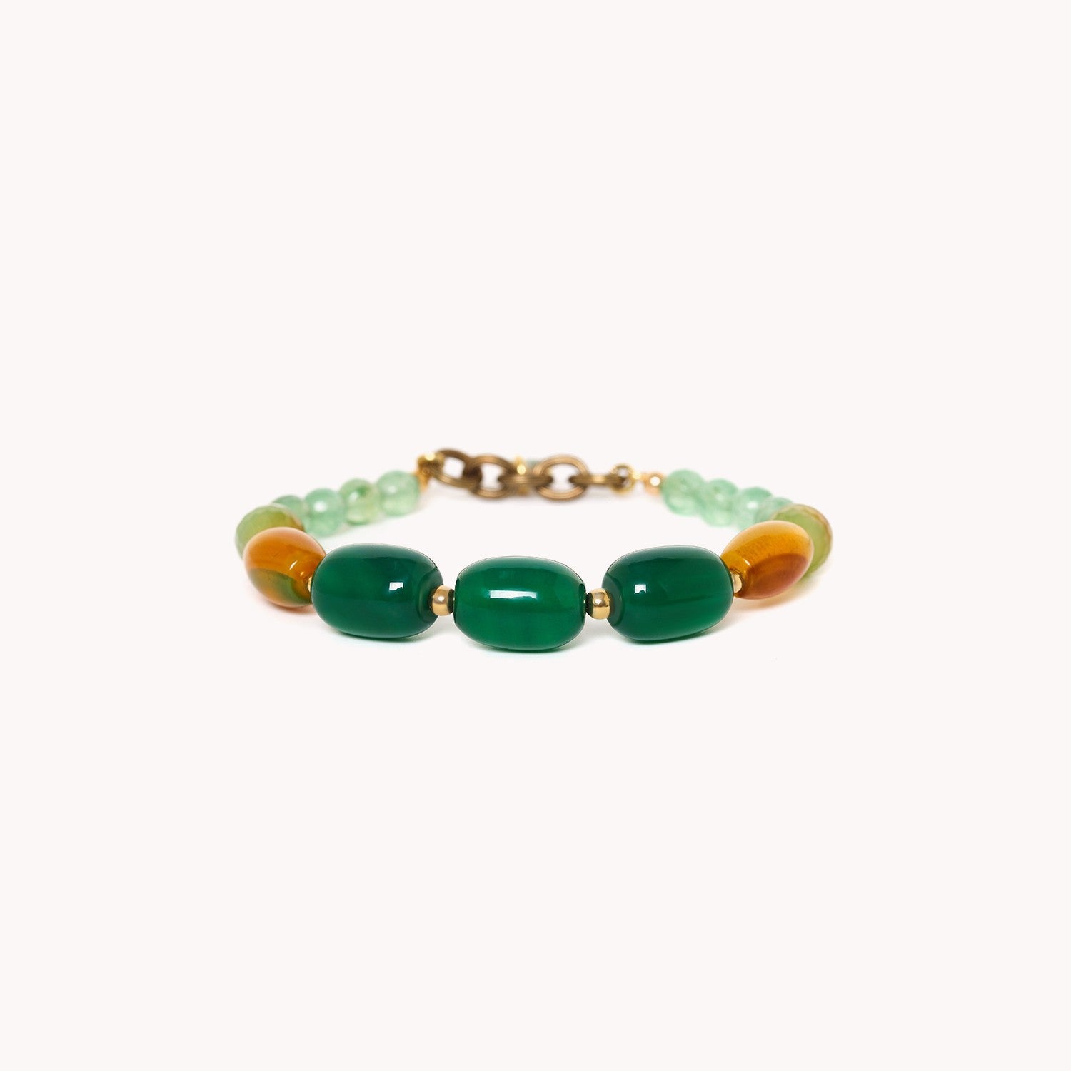 Bracelet Agata Verde Agate Étain Laiton 13CP43272 Nature Bijoux