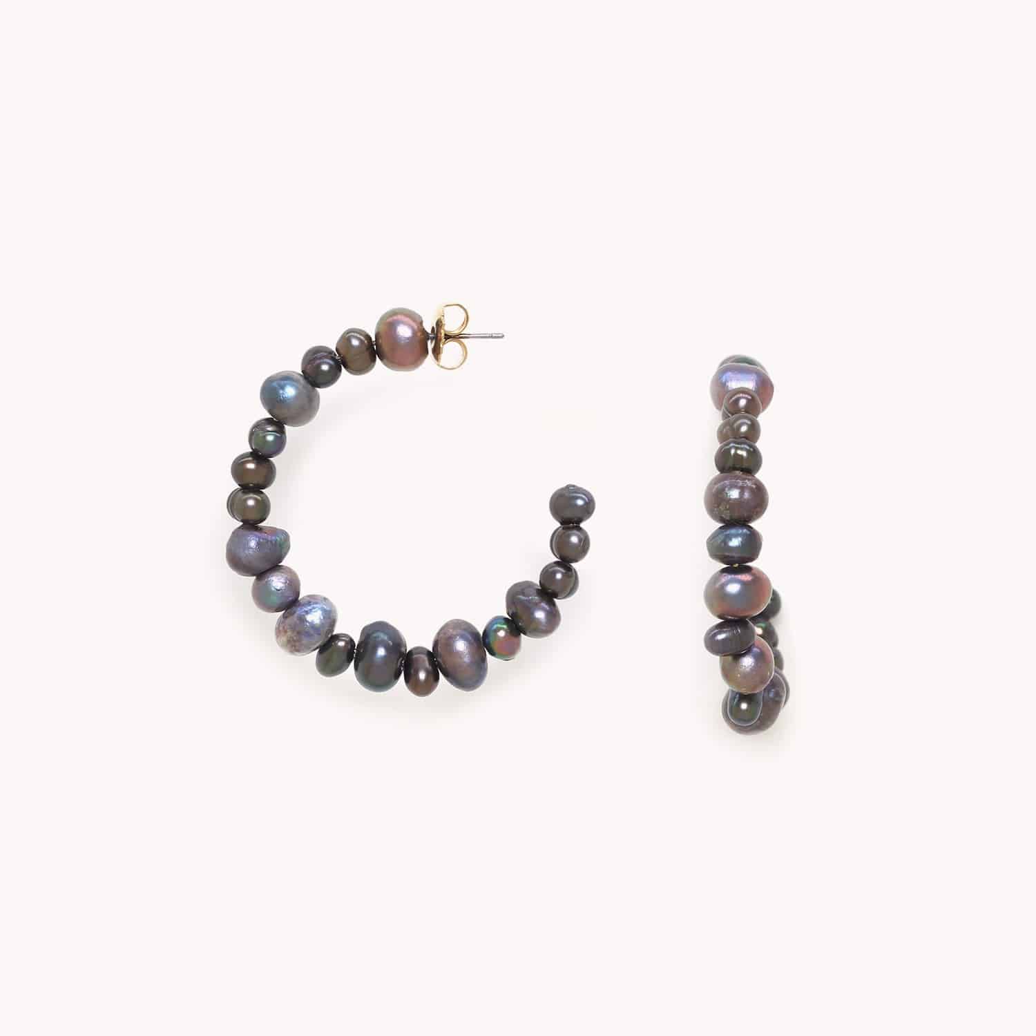 Boucles d'oreilles Blue Pearl perles laiton 12--79416 Nature Bijoux