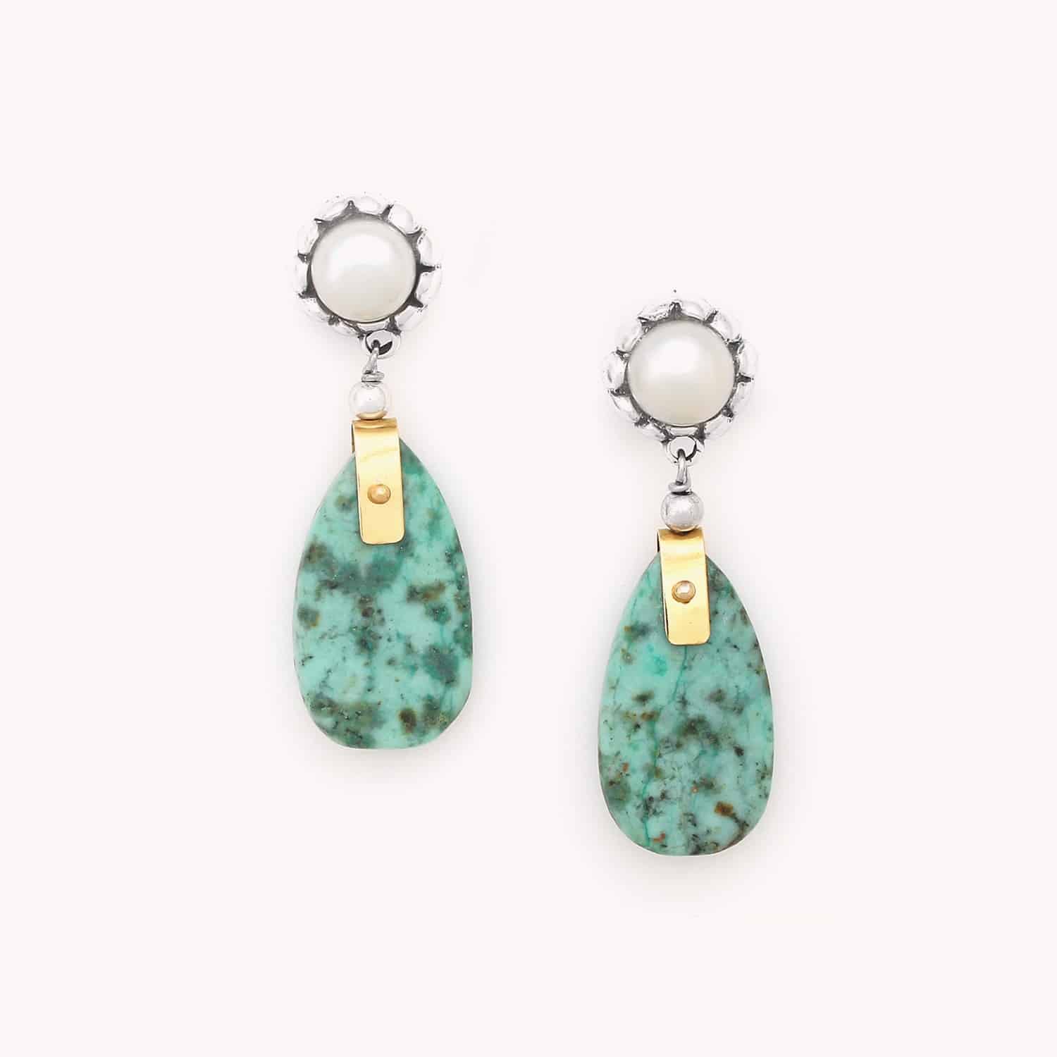 Boucles d'oreille Nature Bijoux Mara laiton perles de culture 12--79765