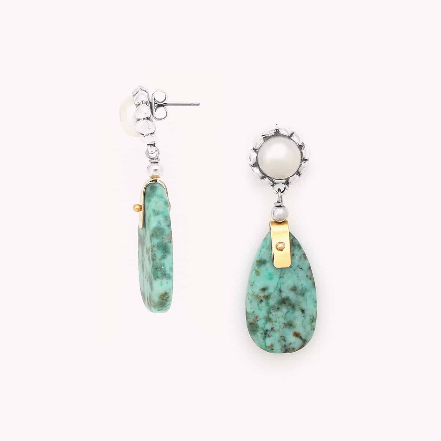 Détail perle turquoise poussoir 12--79765 Nature Bijoux