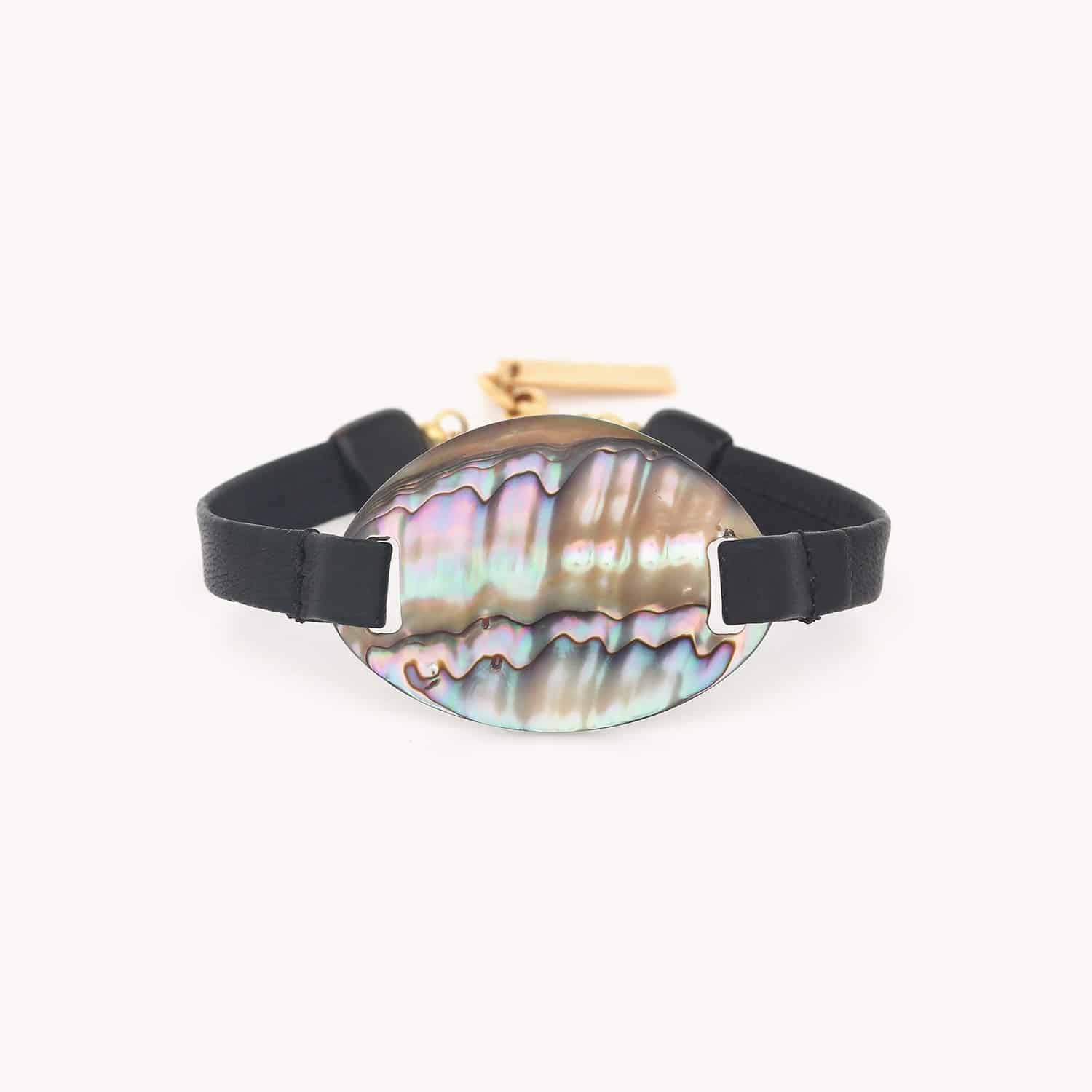 Bracelet Giverny ajustable cordon et nacre haliotis 13--43912 Nature Bijoux