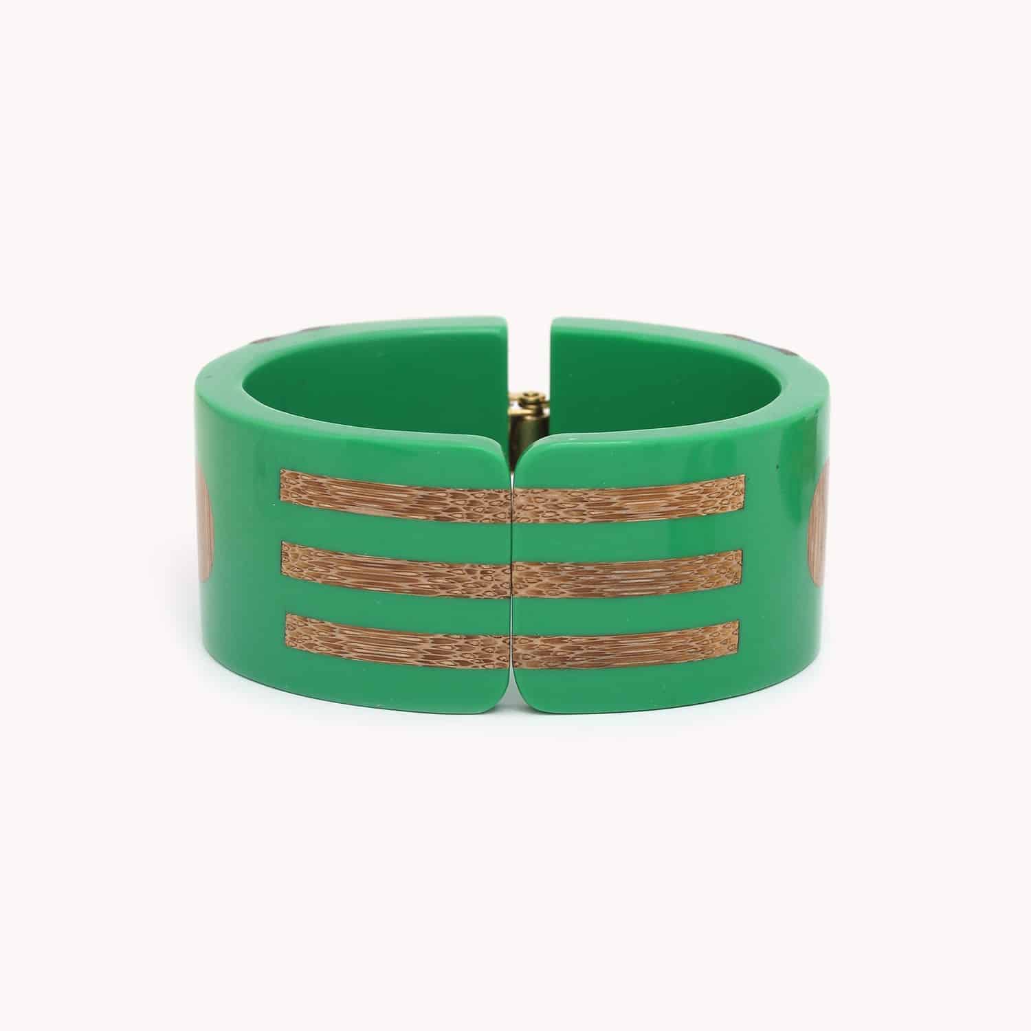 Bracelet Korubo bangle vert doré Nature Bijoux 13--43950