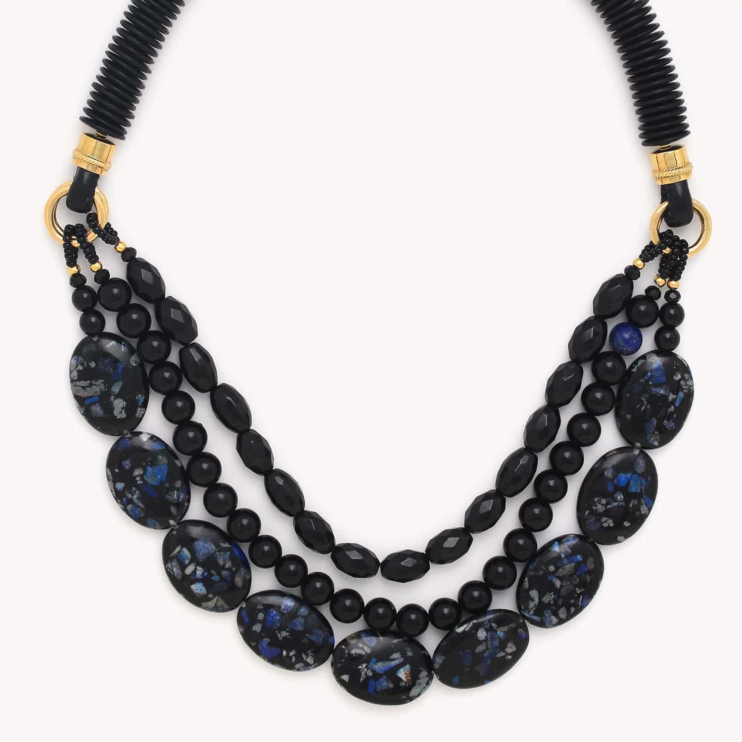 Collier Venezia pierres naturelles agate jaspe lapis-lazuli 15--43210 Nature Bijoux