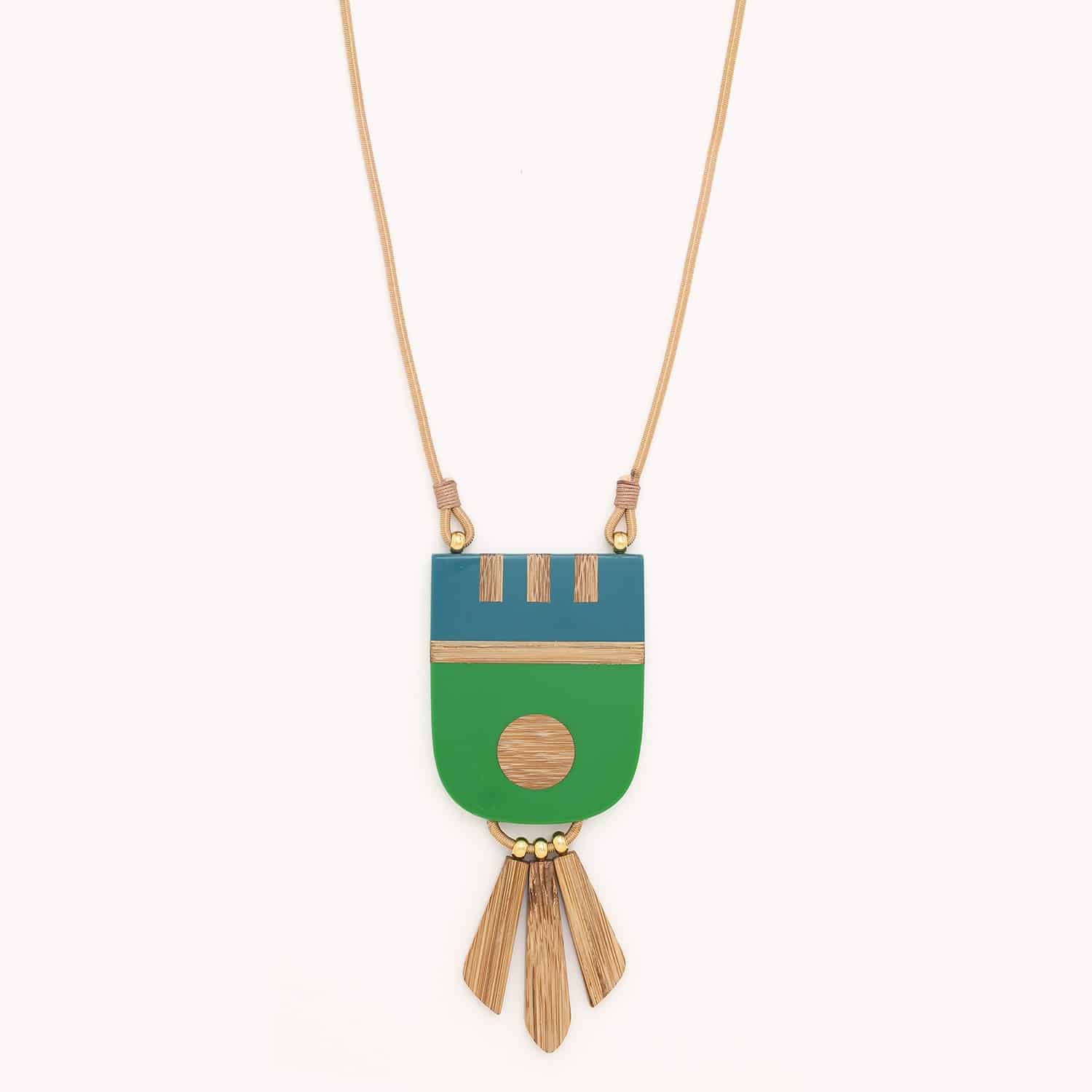 Collier Korubo long pendentif bambou 15--43311 Nature Bijoux