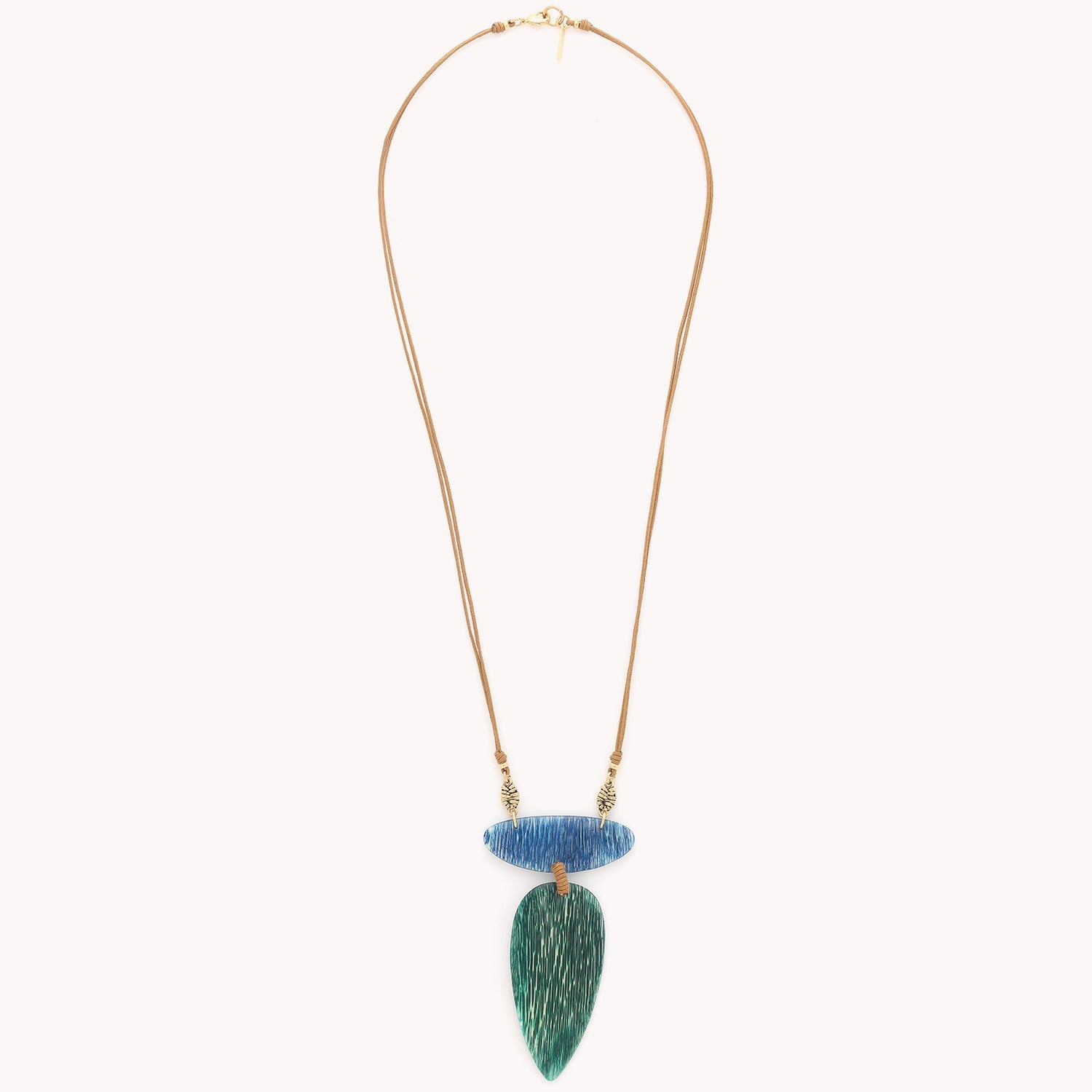 Détail pendentif fibre de papayer 15CP43340 Nature Bijoux