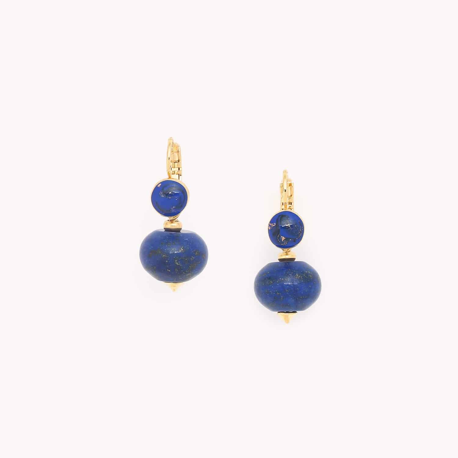 Boucles d'oreilles Pebbles dormeuses lapis-lazuli 12--79750 Nature Bijoux