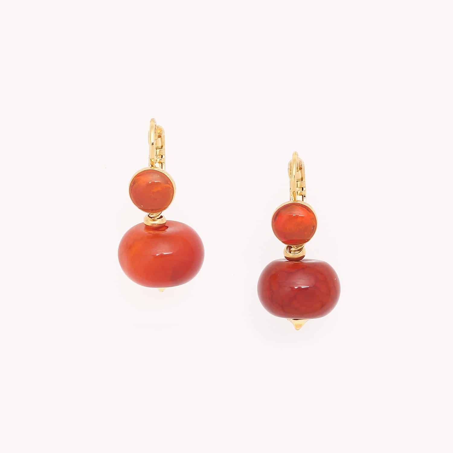 Boucles d'oreilles Pebbles agate de feu 12--79751 Nature Bijoux