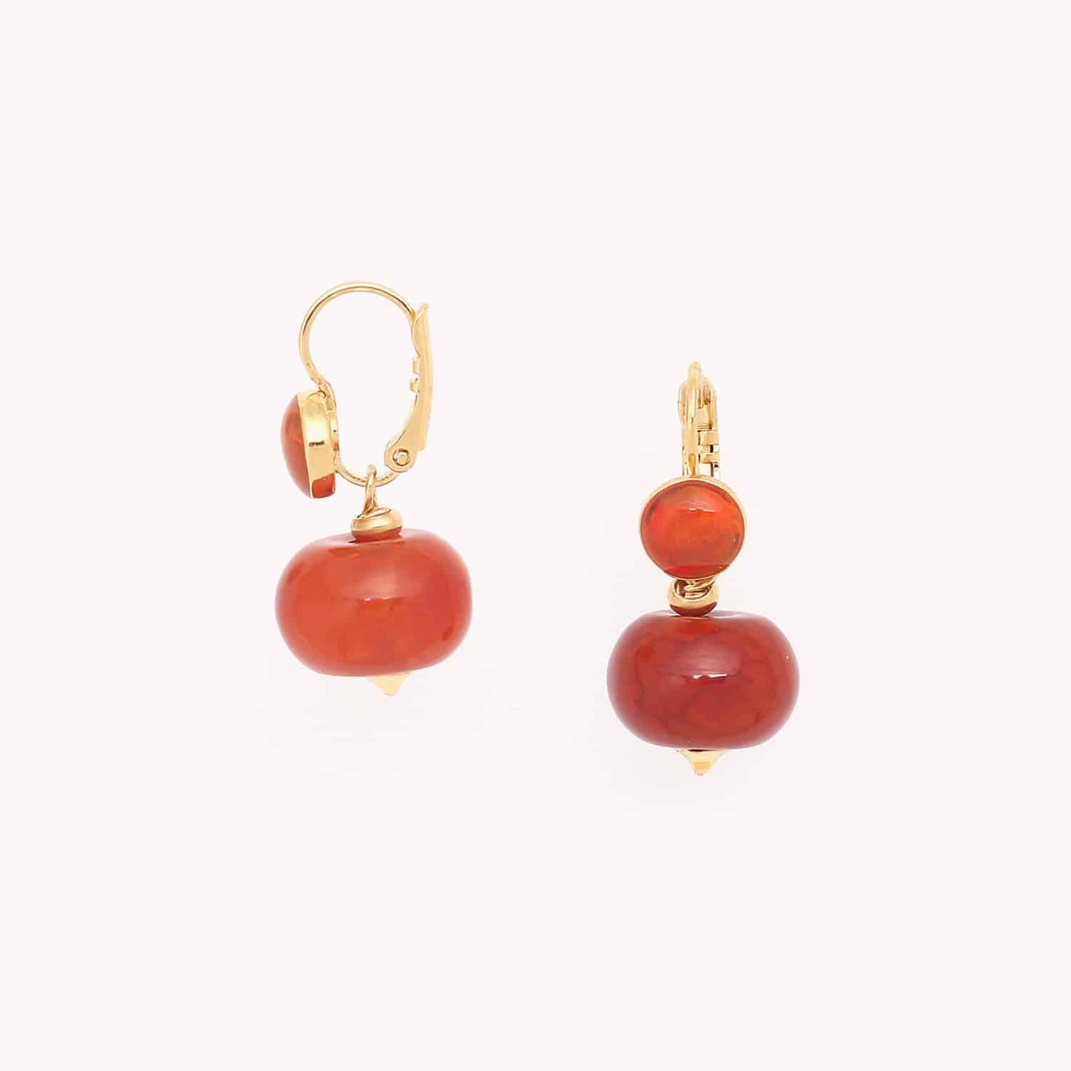 Boucles d'oreilles dormeuses détail agate 12--79751 Nature Bijoux