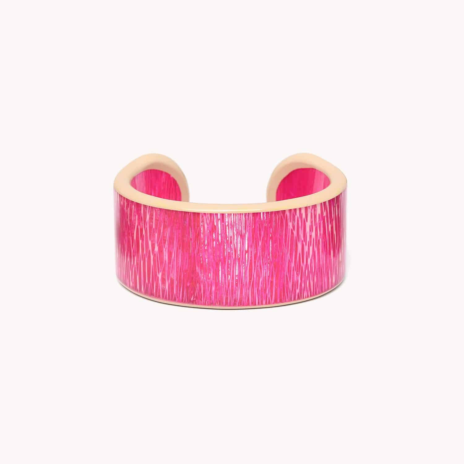 Bracelet rigide Kapaya fibre de papayer rose 13--43802 Nature Bijoux