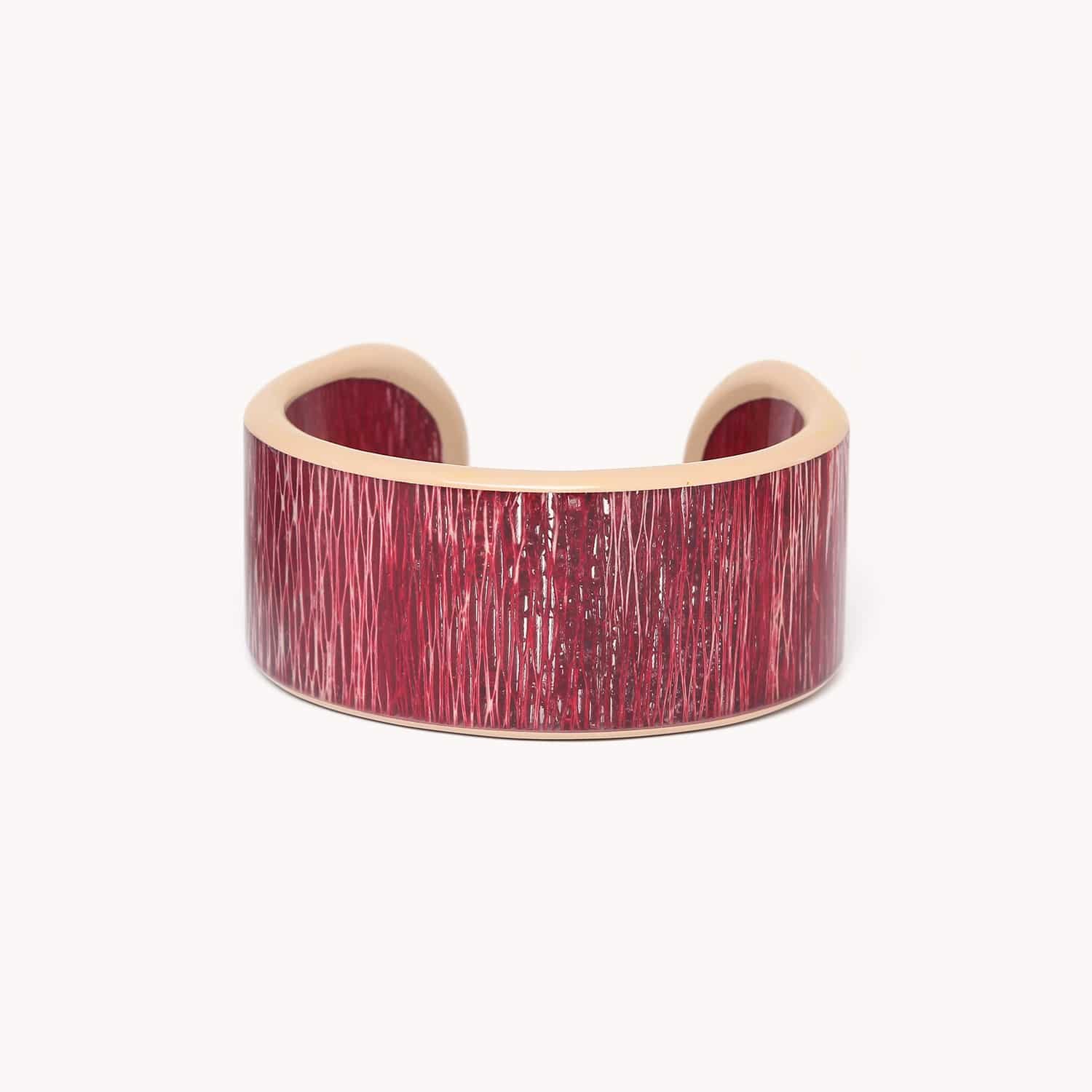 Bracelet Kapaya Nature Bijoux rigide en fibre de papayer rouge 13--43803