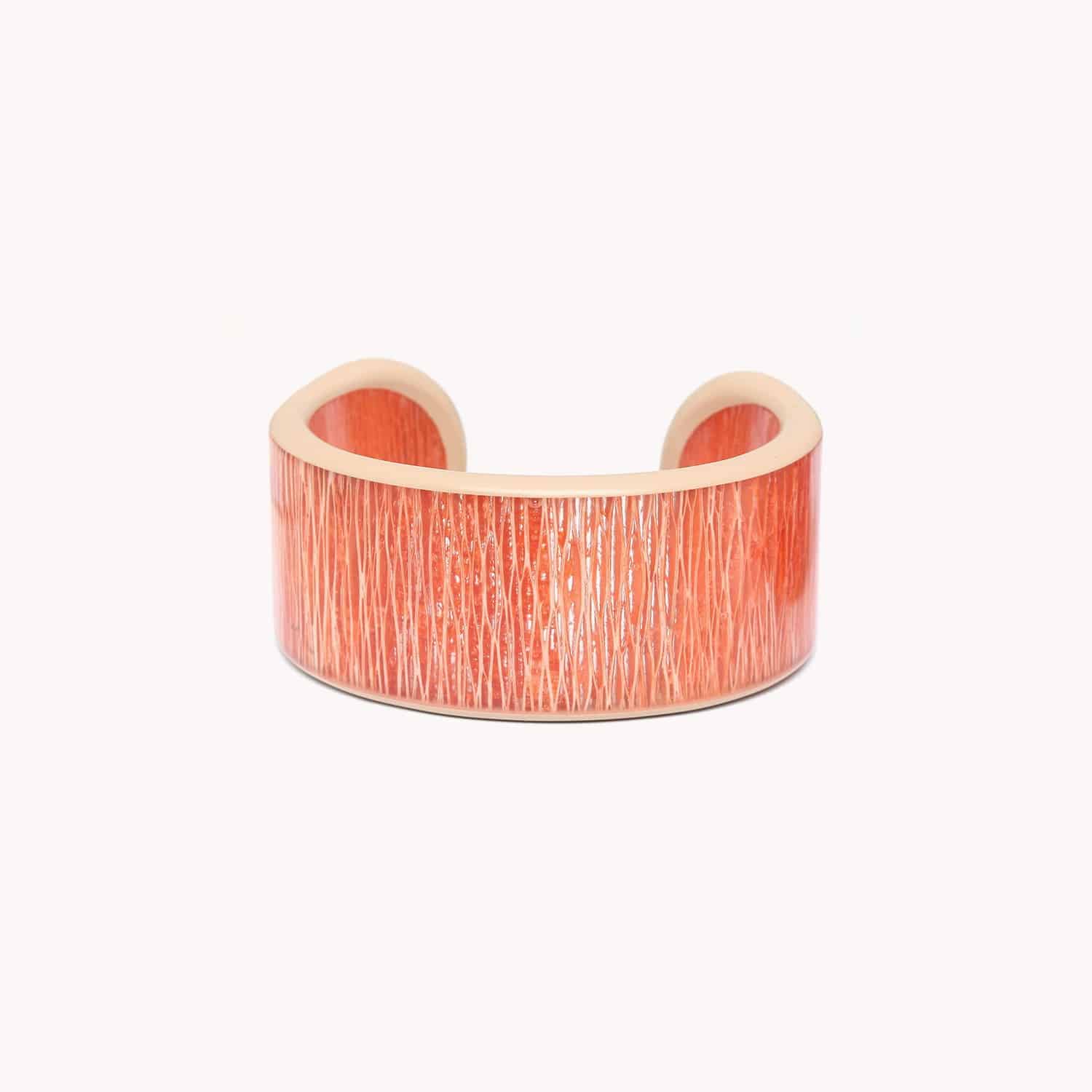 Bracelet Kapaya rigide fibre de papayer orange 13--43804 Nature Bijoux