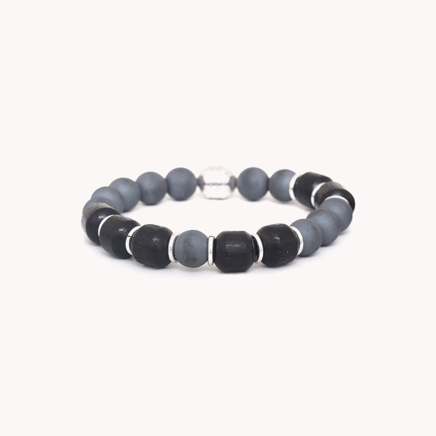 Bracelet Cordoba homme extensible hématite 13--43901 Nature Bijoux