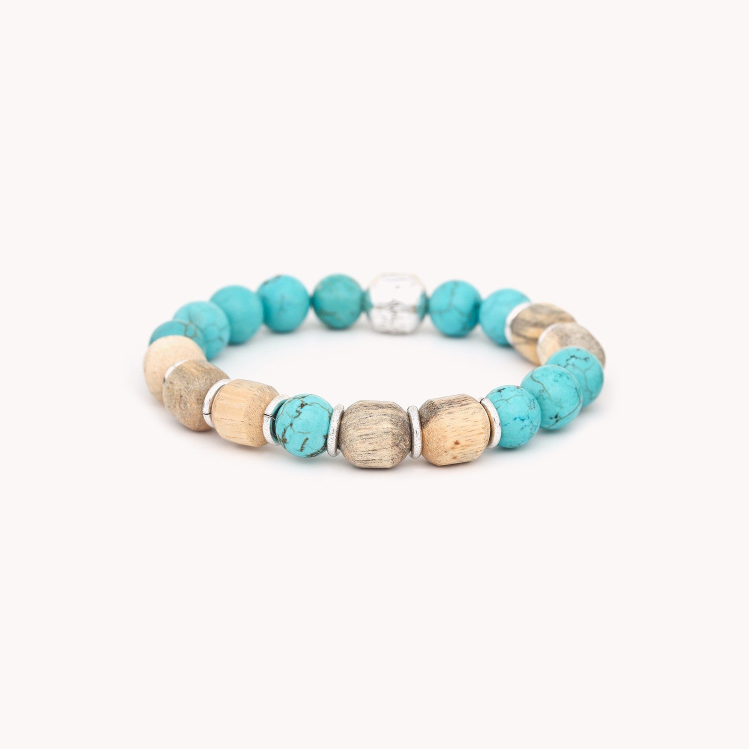 Bracelet Cordoba pierre howlite bleue homme 13--43905 Nature Bijoux