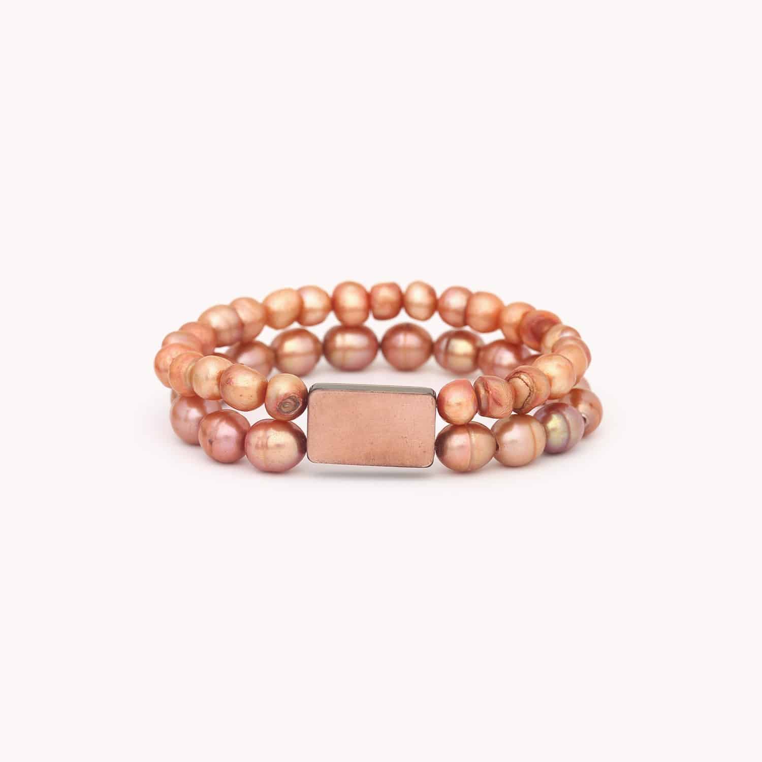 Bracelet Rainbow 2 rangs perles orange 13--43970 Nature Bijoux