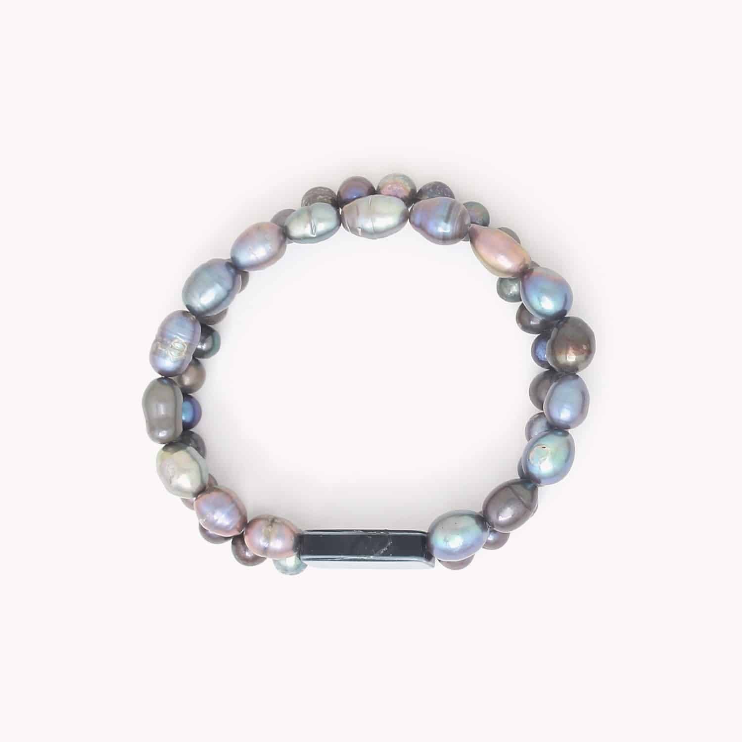 Bracelet extensible perles bleues 13--43974 Nature Bijoux