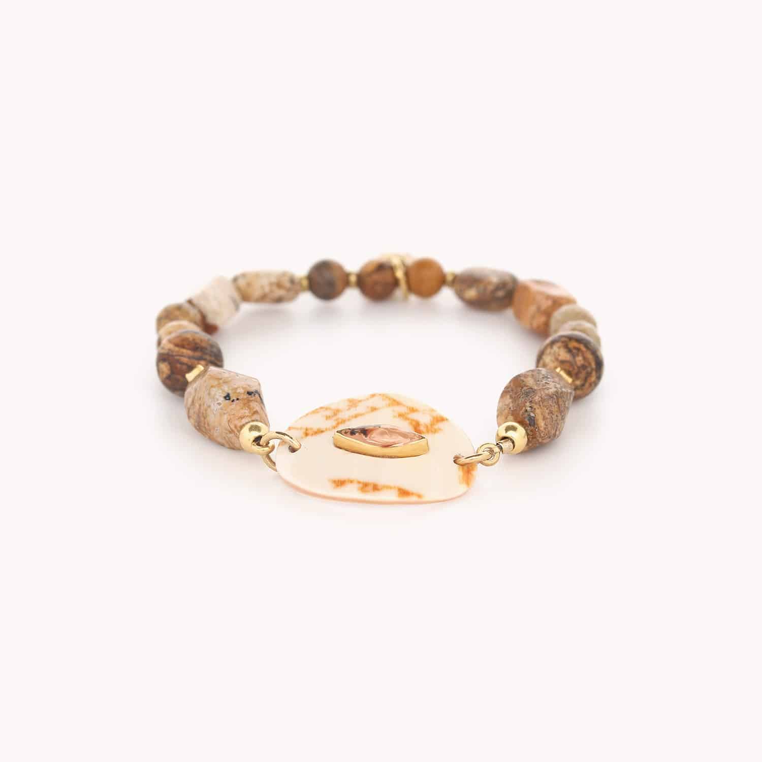 Bracelet Conidae jaspe paysager 13--44001 Nature Bijoux