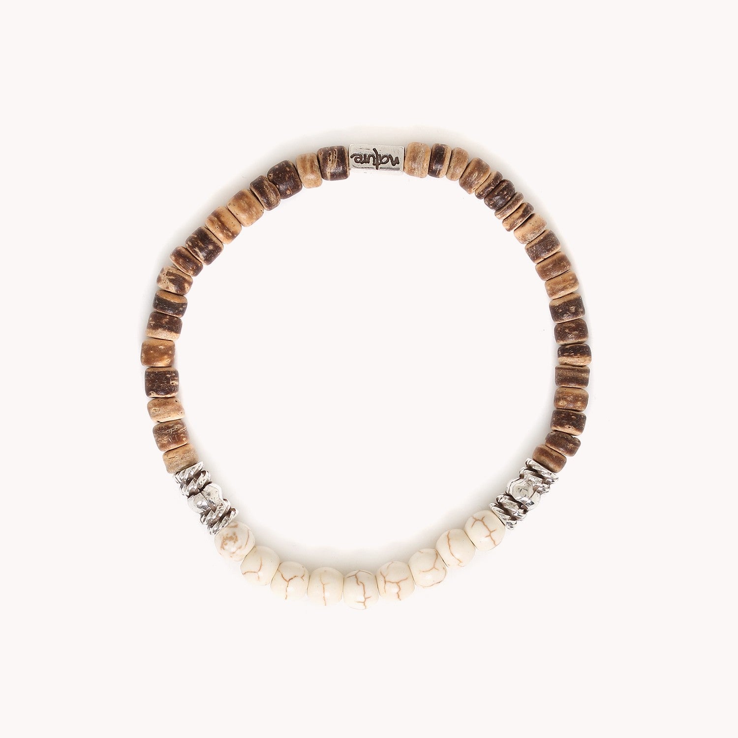 Bracelet porté détail howlite 13--42930 Nature Bijoux