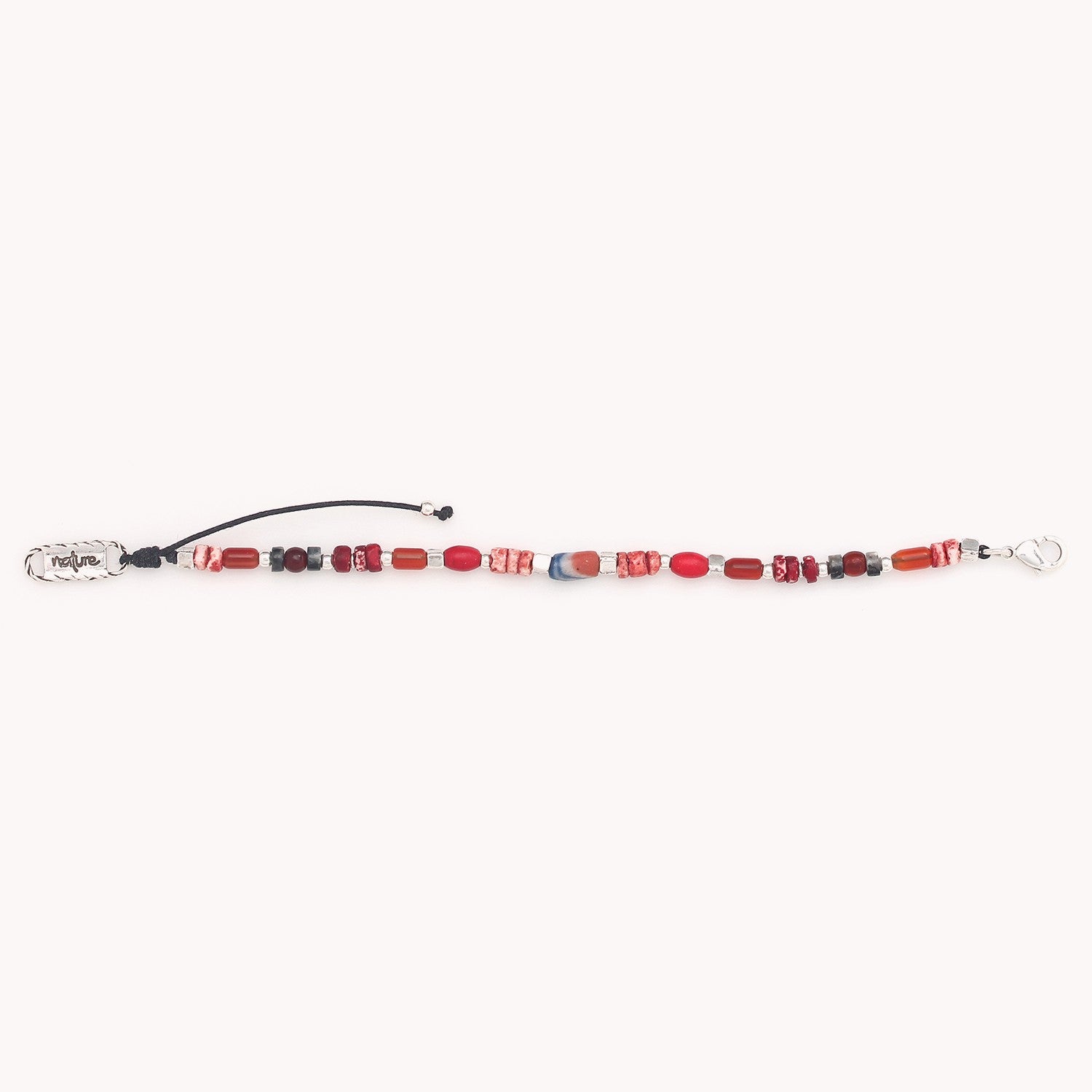 Détail pierres howlite rouge et cornaline 13--43934 Nature Bijoux