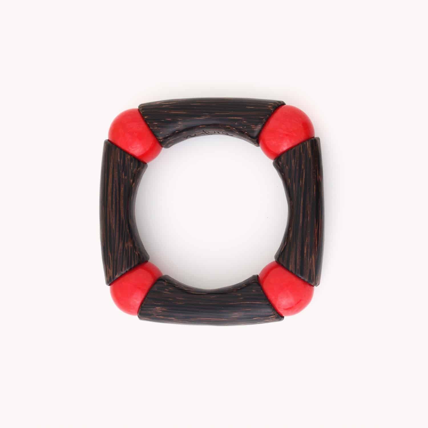 Bracelet extensible bois de palmier 13--44053 porté Nature Bijoux