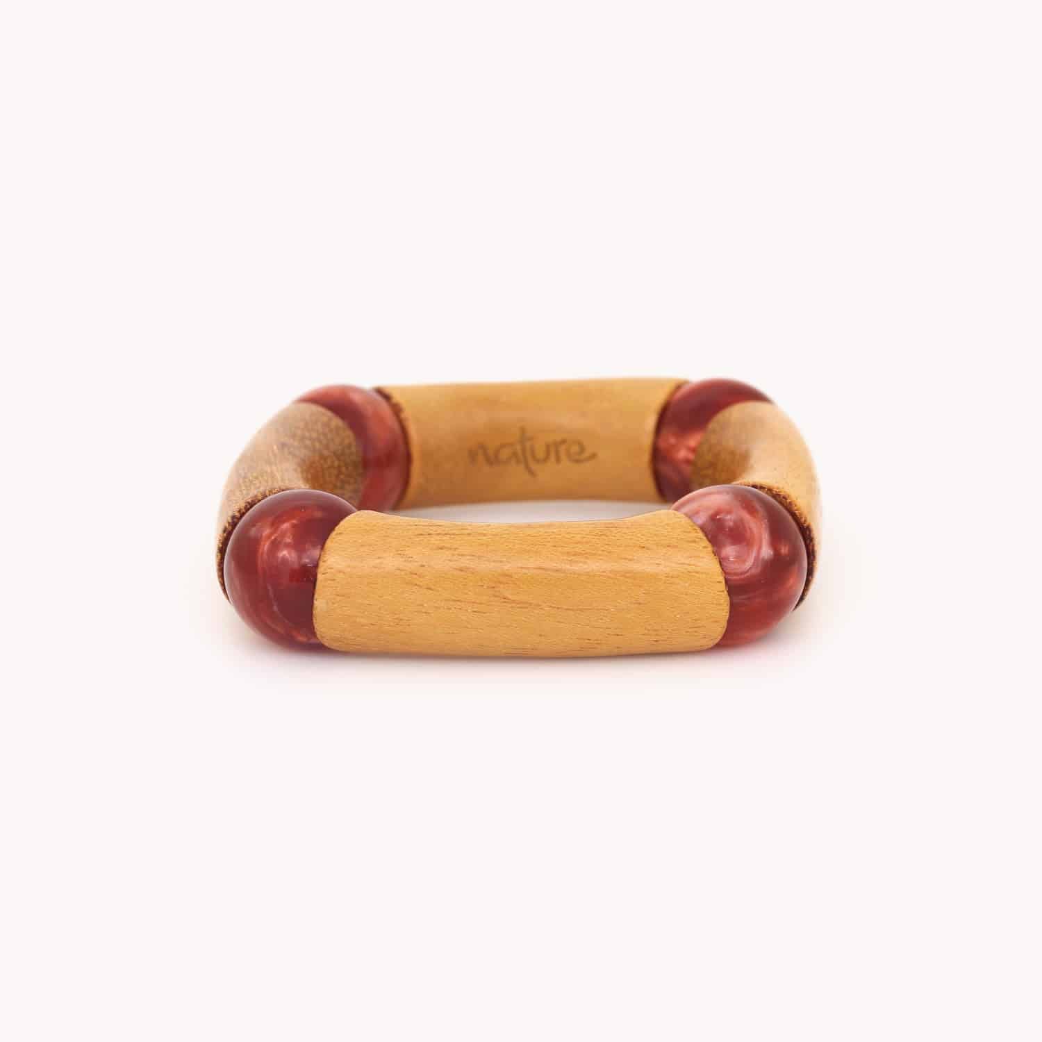 Bracelet Soroban bois de jacquier perles orange 13--44054 Nature Bijoux