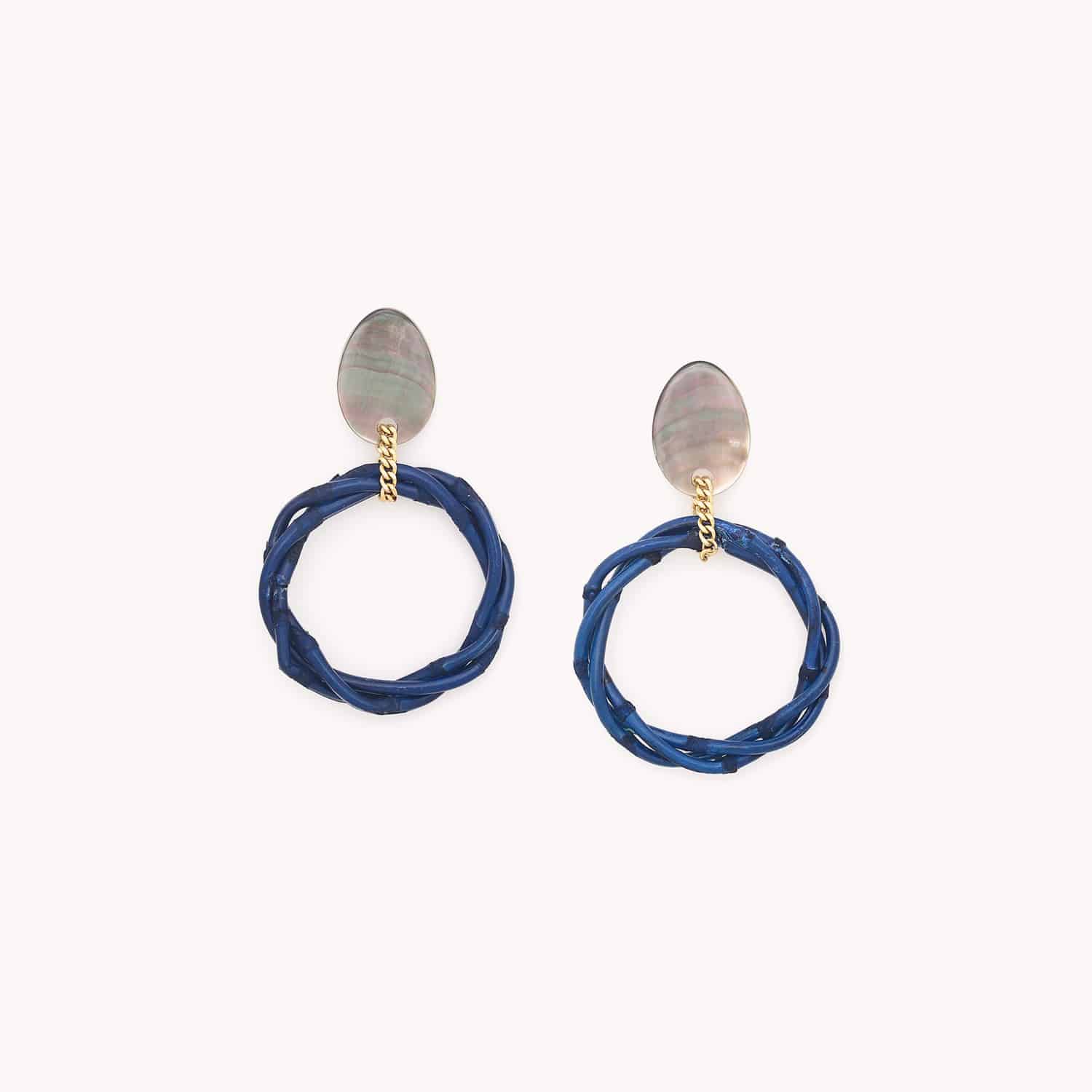 Boucles d'oreilles Bam Boo Bambou Nacre 12--79940 Nature Bijoux