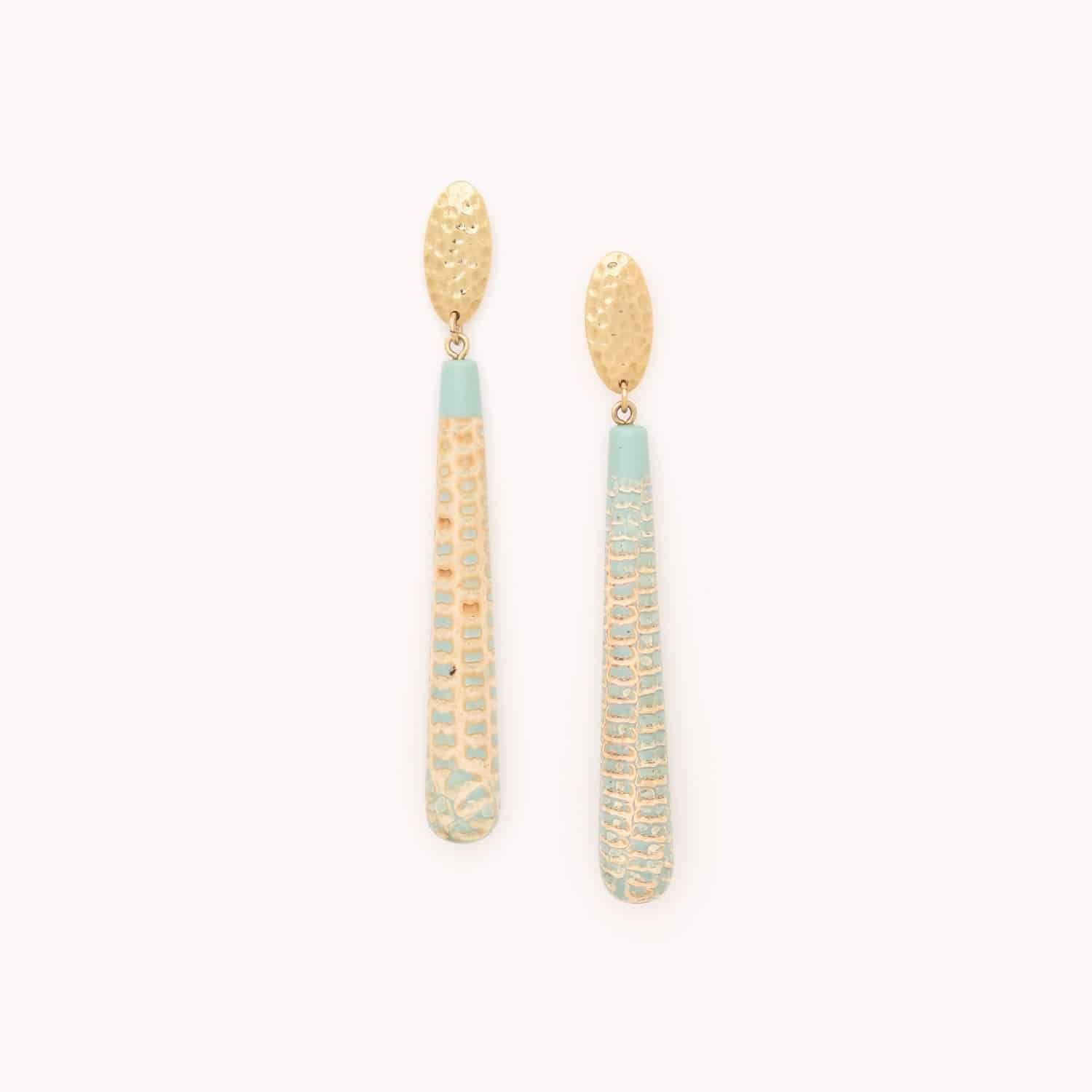 Boucles d'oreilles Korn laiton résine colorée 12--79954 Nature Bijoux