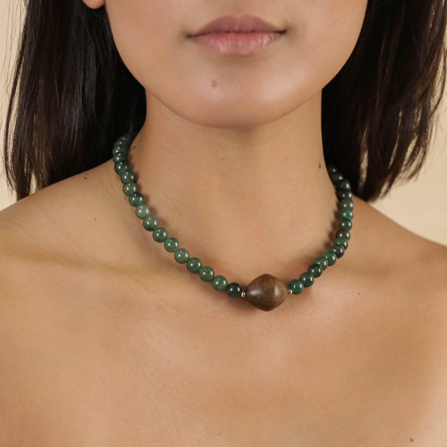 Détail perle Roblès collier Aventurine 15--43441 Nature Bijoux