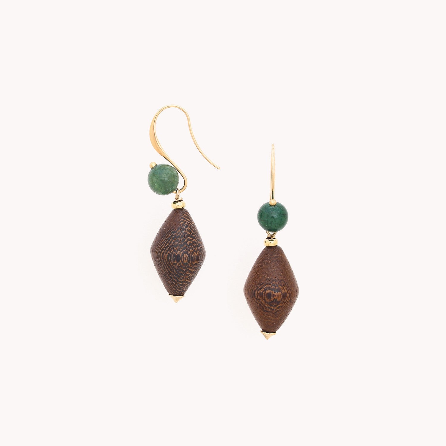 Boucles d'oreilles Nature Bijoux Aventurine aventurine verte bois 12--90062