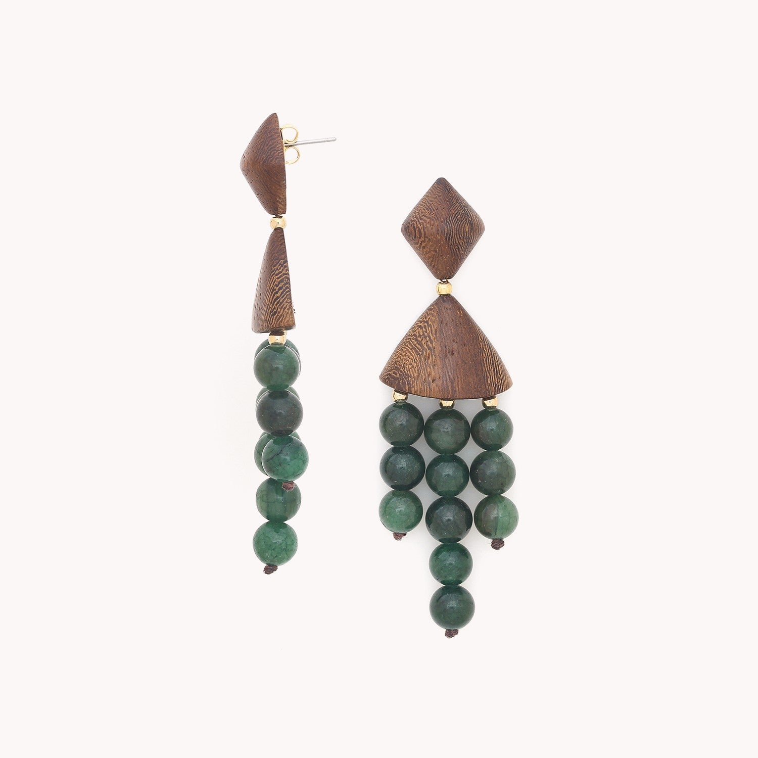 Détail poussoir bois Aventurine 12--90066 Nature Bijoux