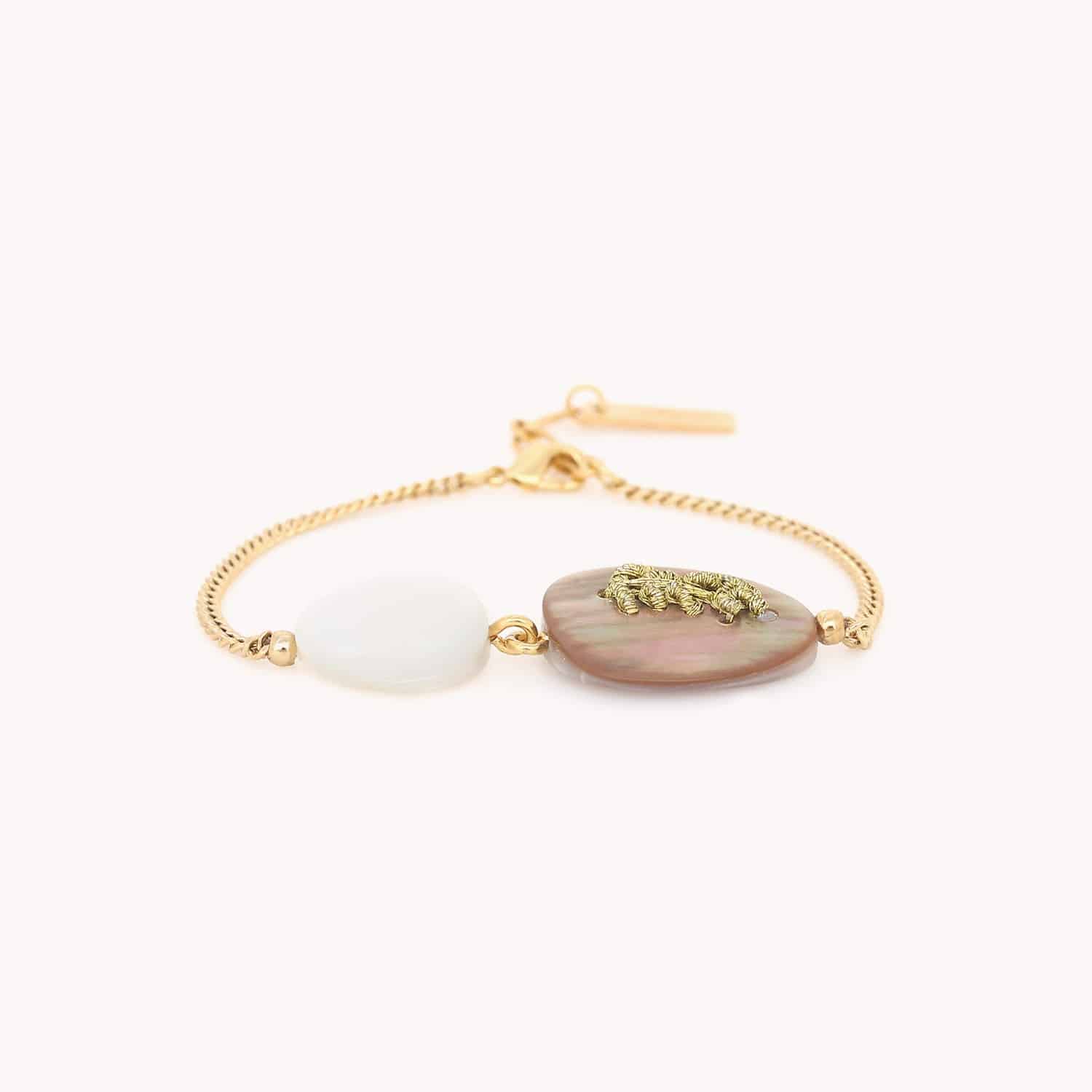 Bracelet Calliope nacre brune et nacre blanche 13--44091 Nature Bijoux