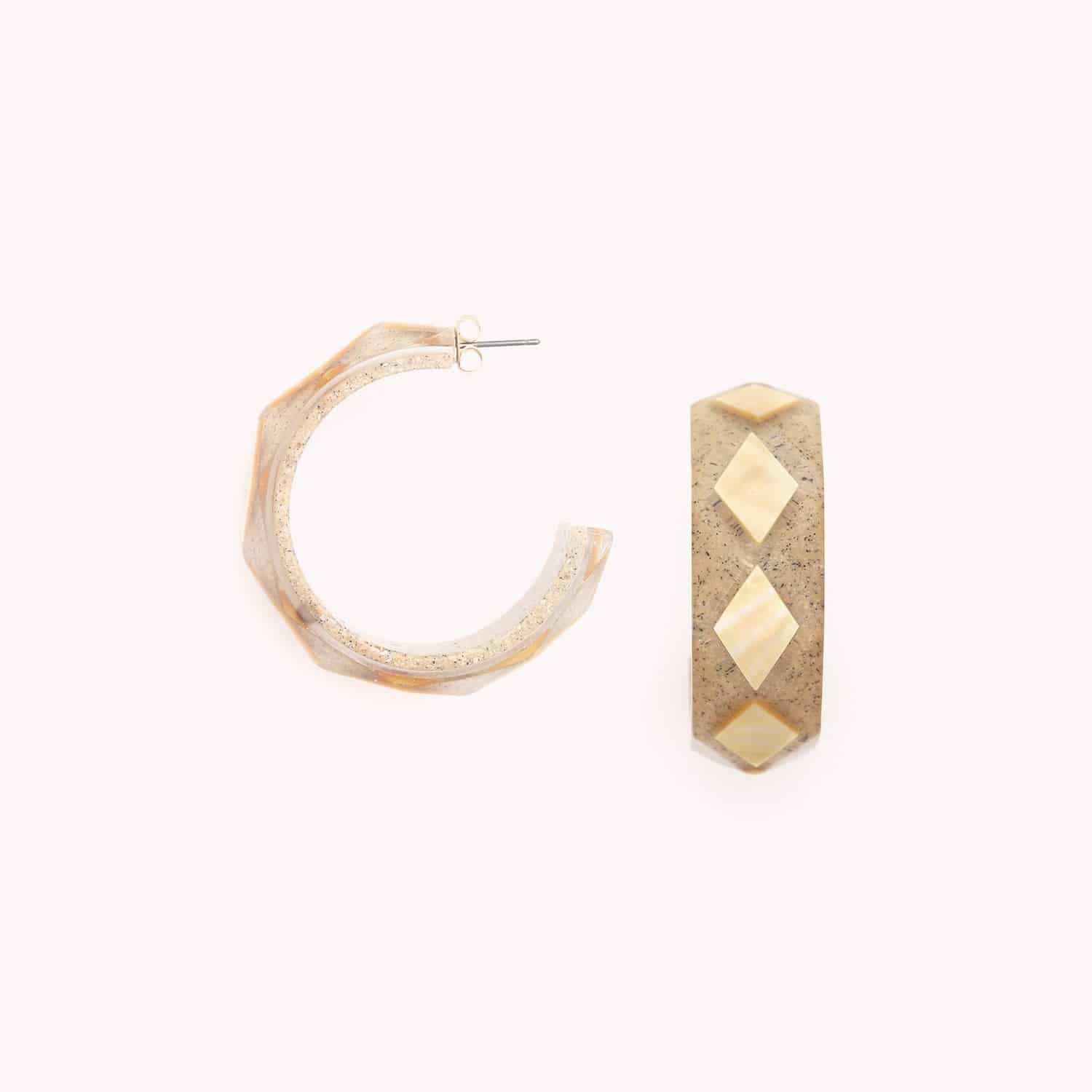 Boucles d'oreilles Golden Hour nacre dorée laiton 12--79922 Nature Bijoux