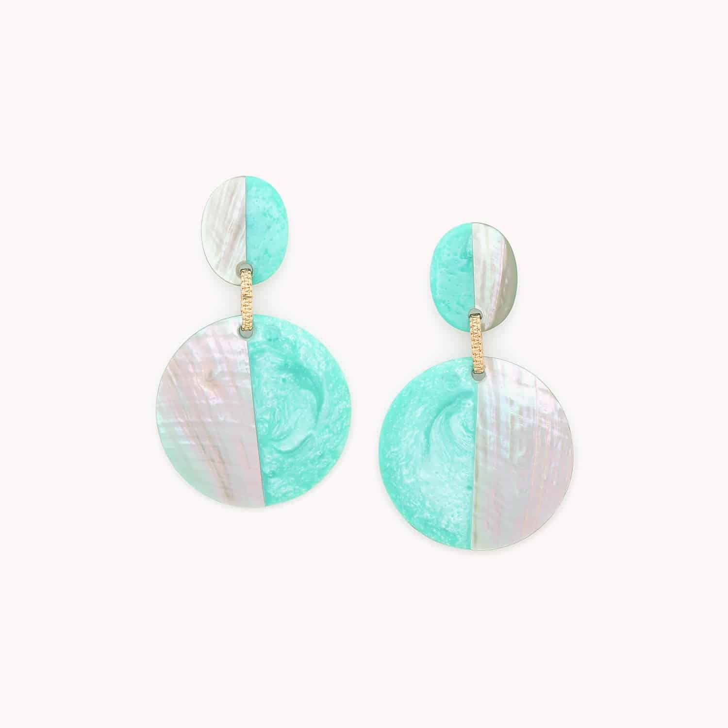 Boucles d'oreilles Nature Bijoux Lagune Abalone Rose Laiton 12--79974