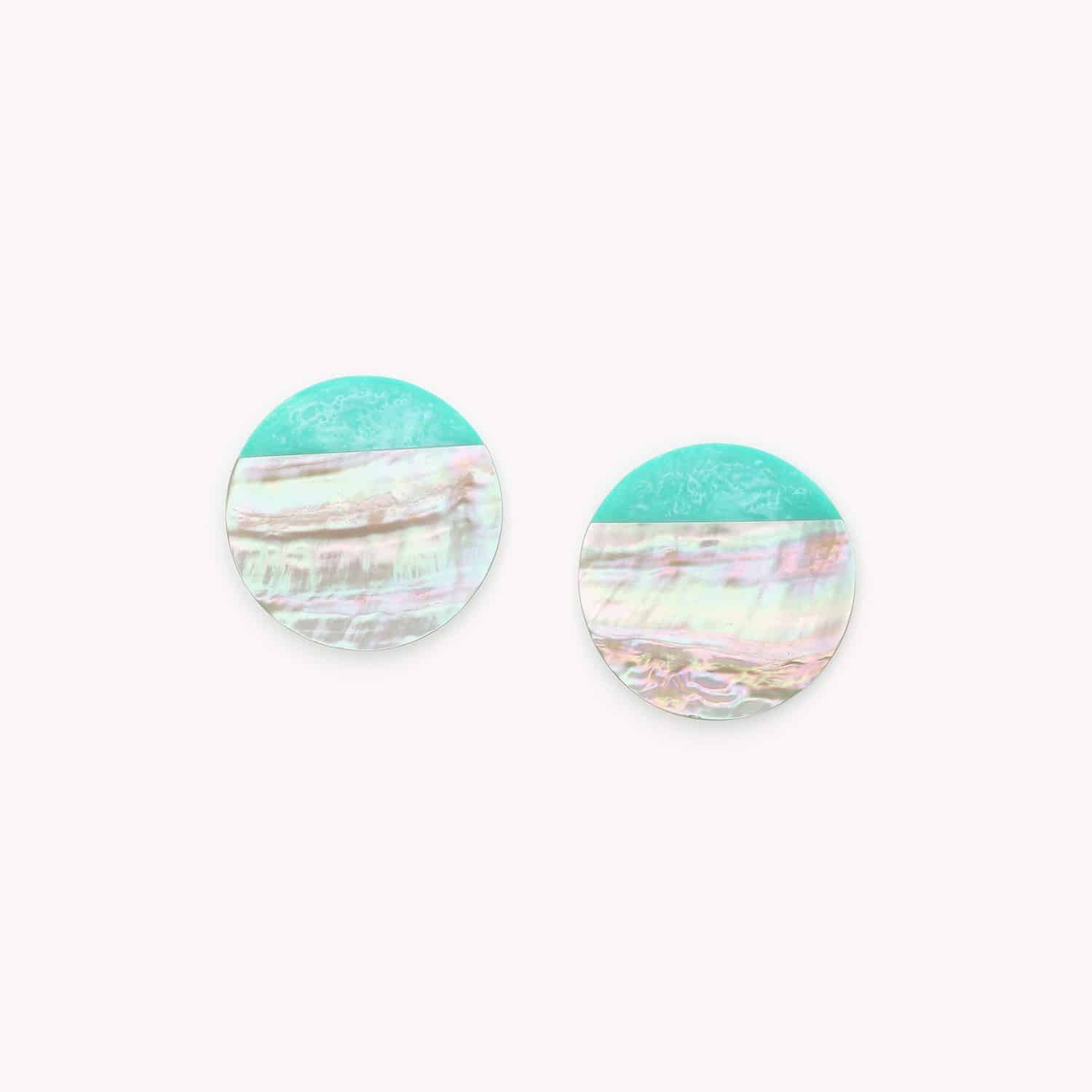 Boucles d'oreilles Lagune Abalone Rose Laiton 12--79976 Nature Bijoux