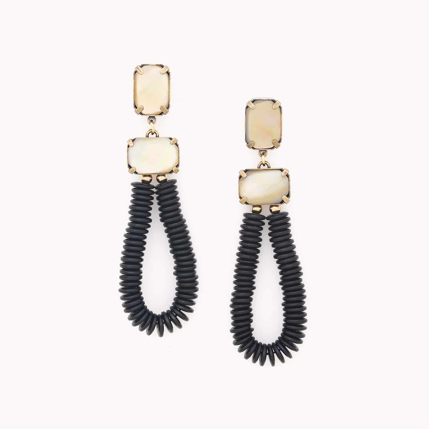 Boucles d'oreilles Salamandra Noix de Coco Laiton 12--90042 Nature Bijoux