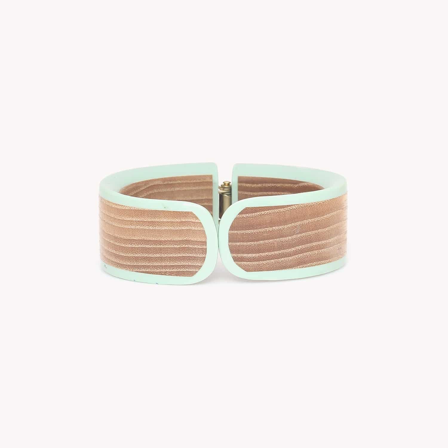 Bracelet Mississippi manchette en bois de frêne et laiton 13--44064 Nature Bijoux