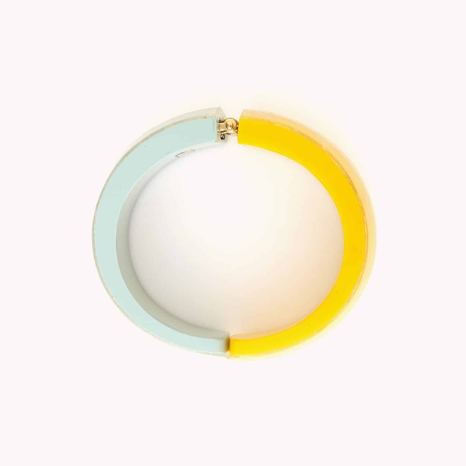 Détail matières bracelet ressort vert jaune 13--44160 Nature Bijoux