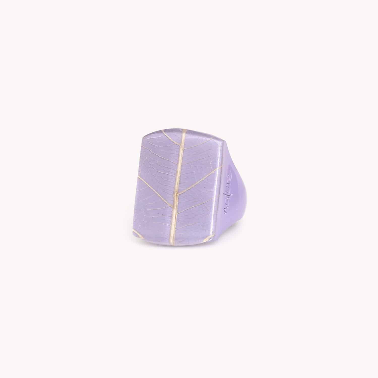 Bague Rainbow Ficus mauve feuille 19--25766 Nature Bijoux