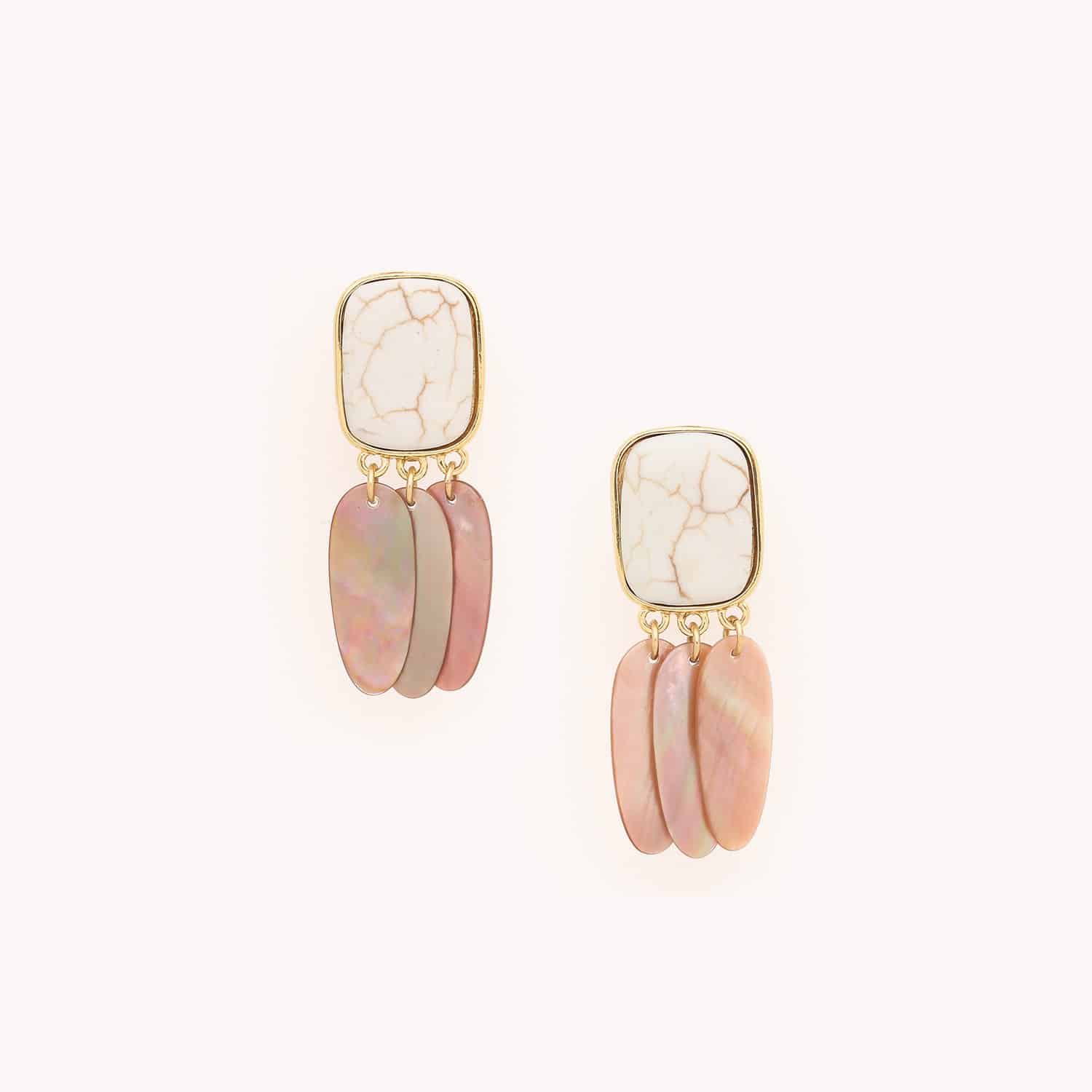 Détail matière howlite et nacre brune 11--90020 Nature Bijoux