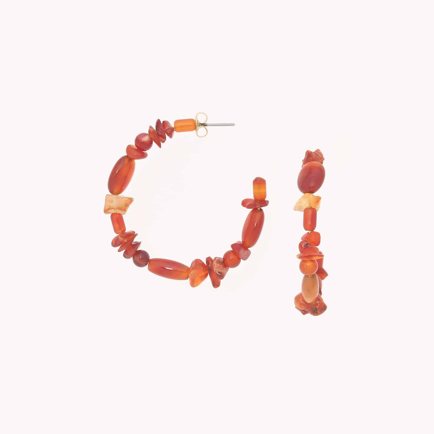 Boucles d'oreilles Archipel Agate Rouge 12--90238 Nature Bijoux