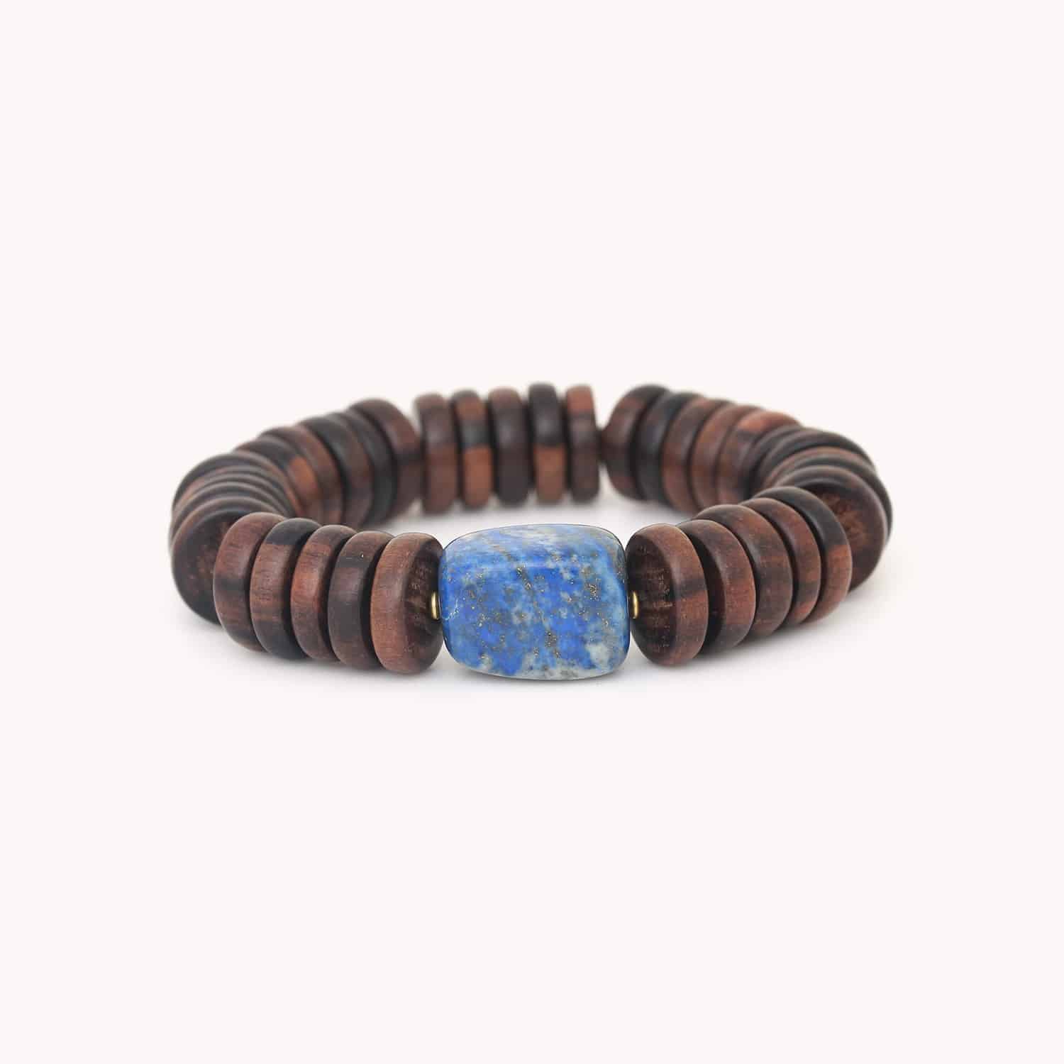 Bracelet Nature Bijoux Ebony ébène de Macassar et lapis 13--44022