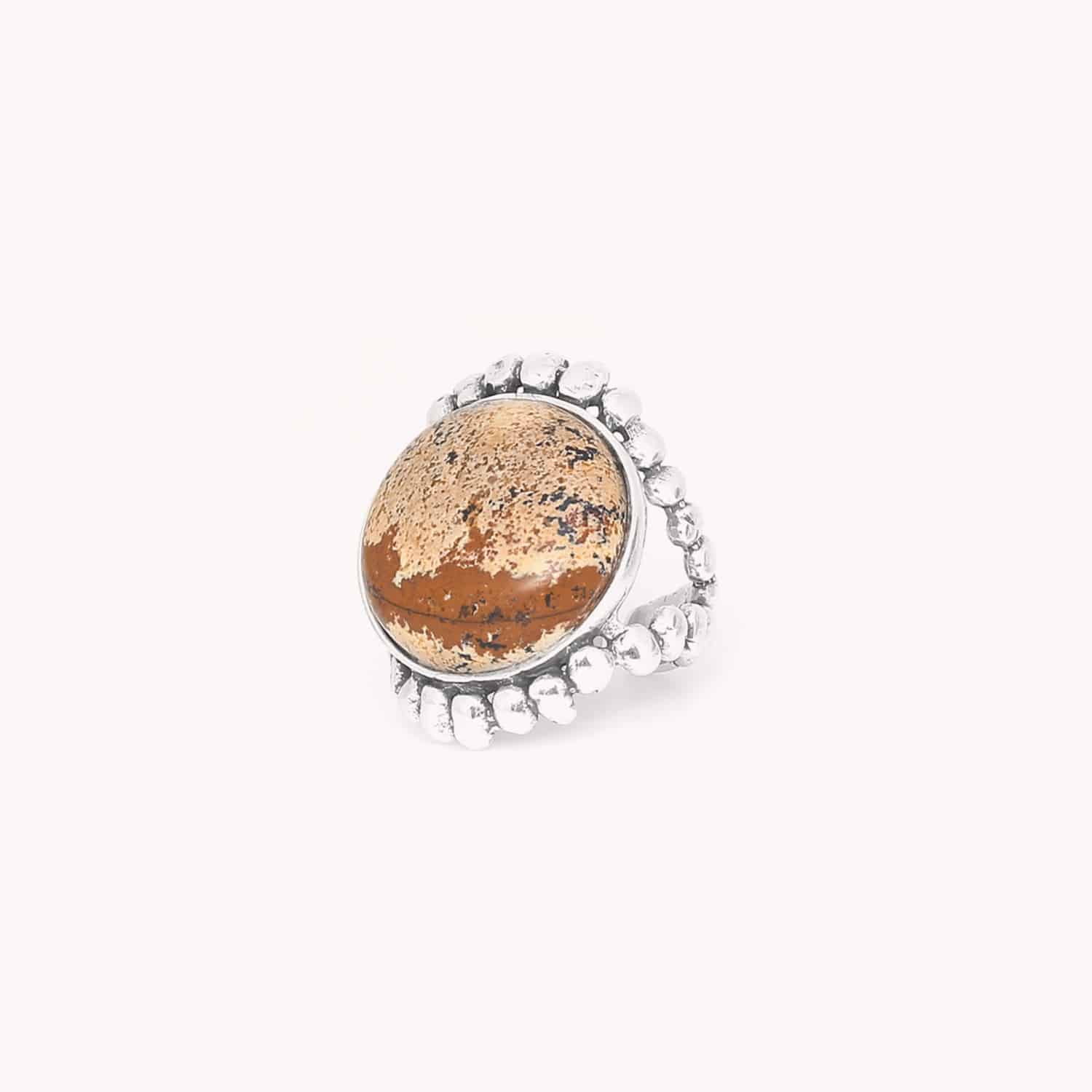 Bague Mabua Beach jaspe paysager ajustable 19--25797 Nature Bijoux