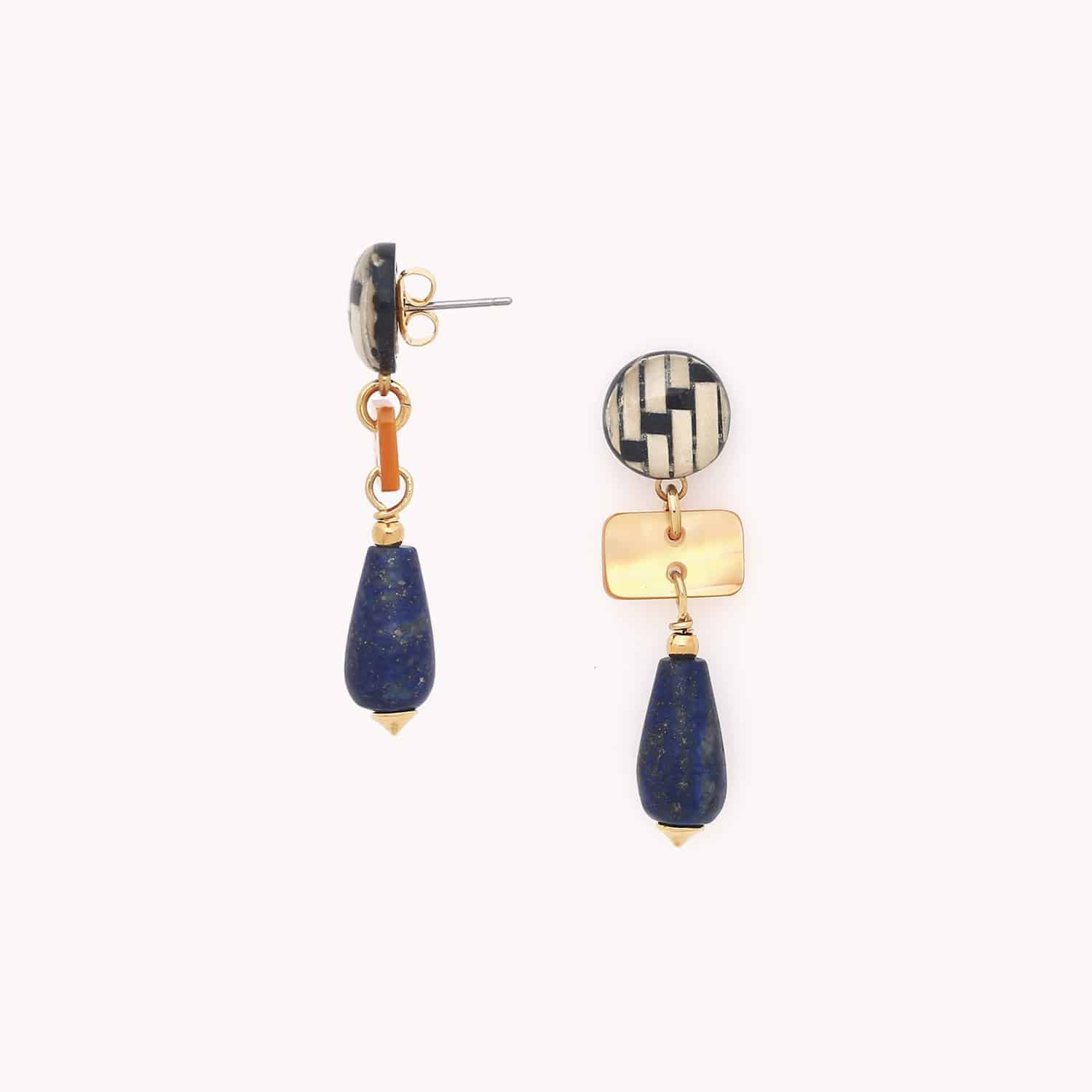 Détail laiton boucles d'oreilles pendantes petite goutte 12CP90190 Nature Bijoux