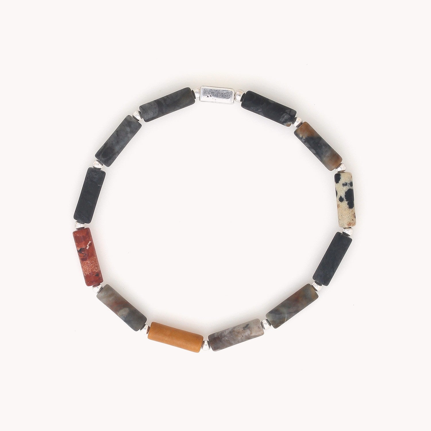 Bracelet extensible jaspe picasso porté Nature Bijoux 13--44305