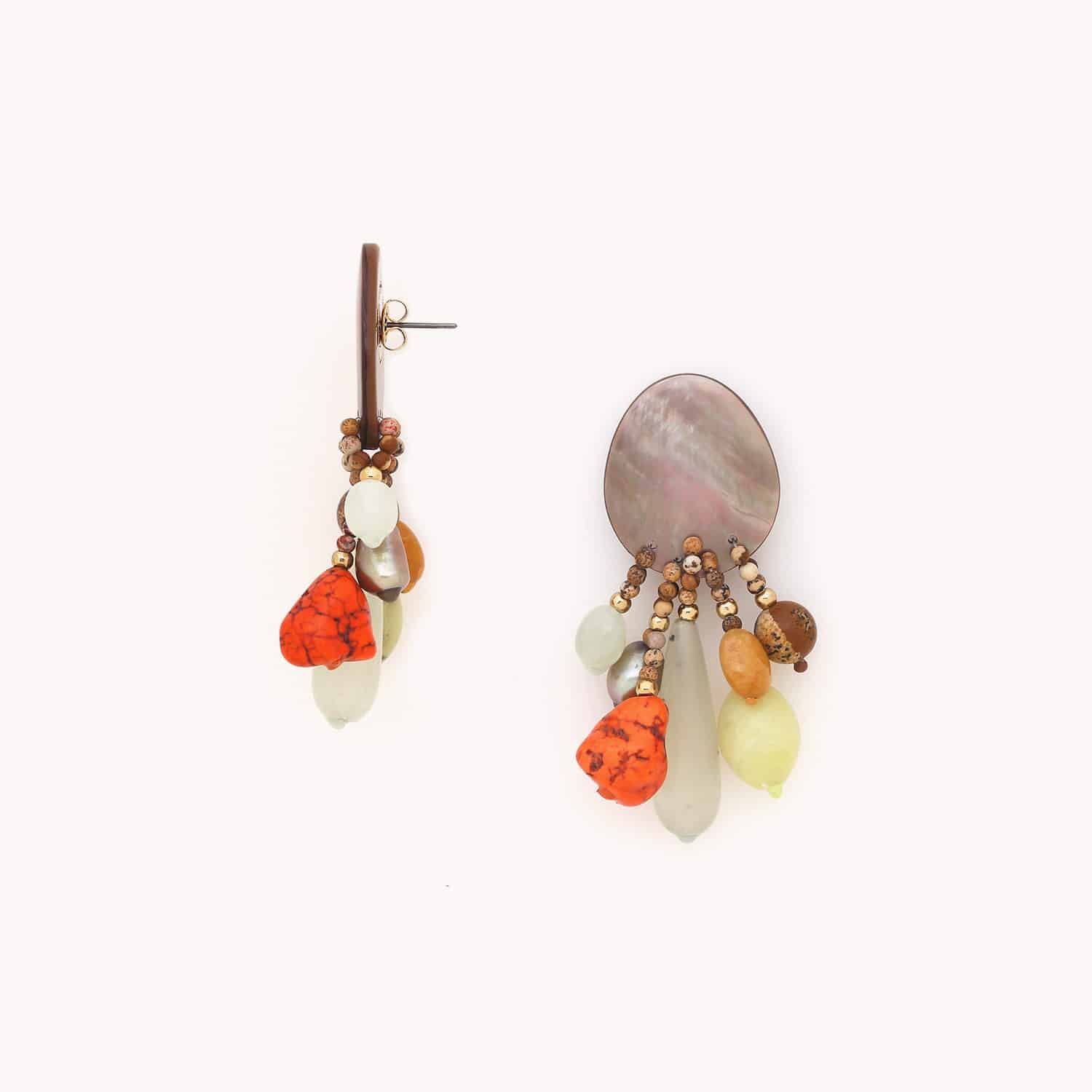 Boucles d'oreilles multipampilles poussoir 12--90224 Nature Bijoux